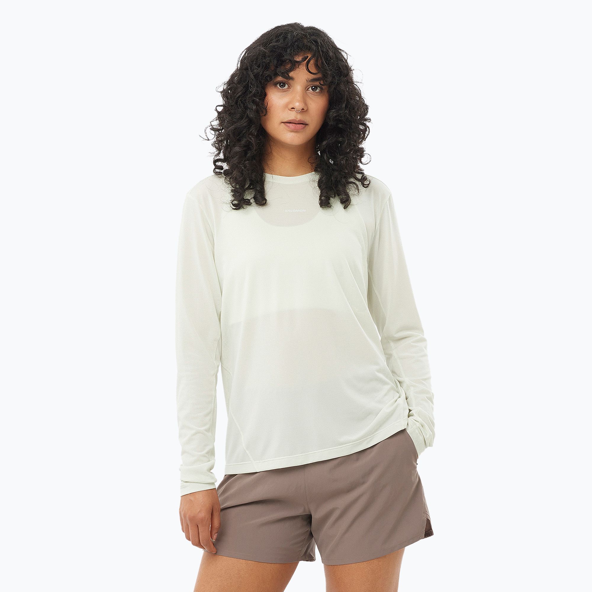 Longsleeve do biegania damski Salomon SHAKEout Core icicle 