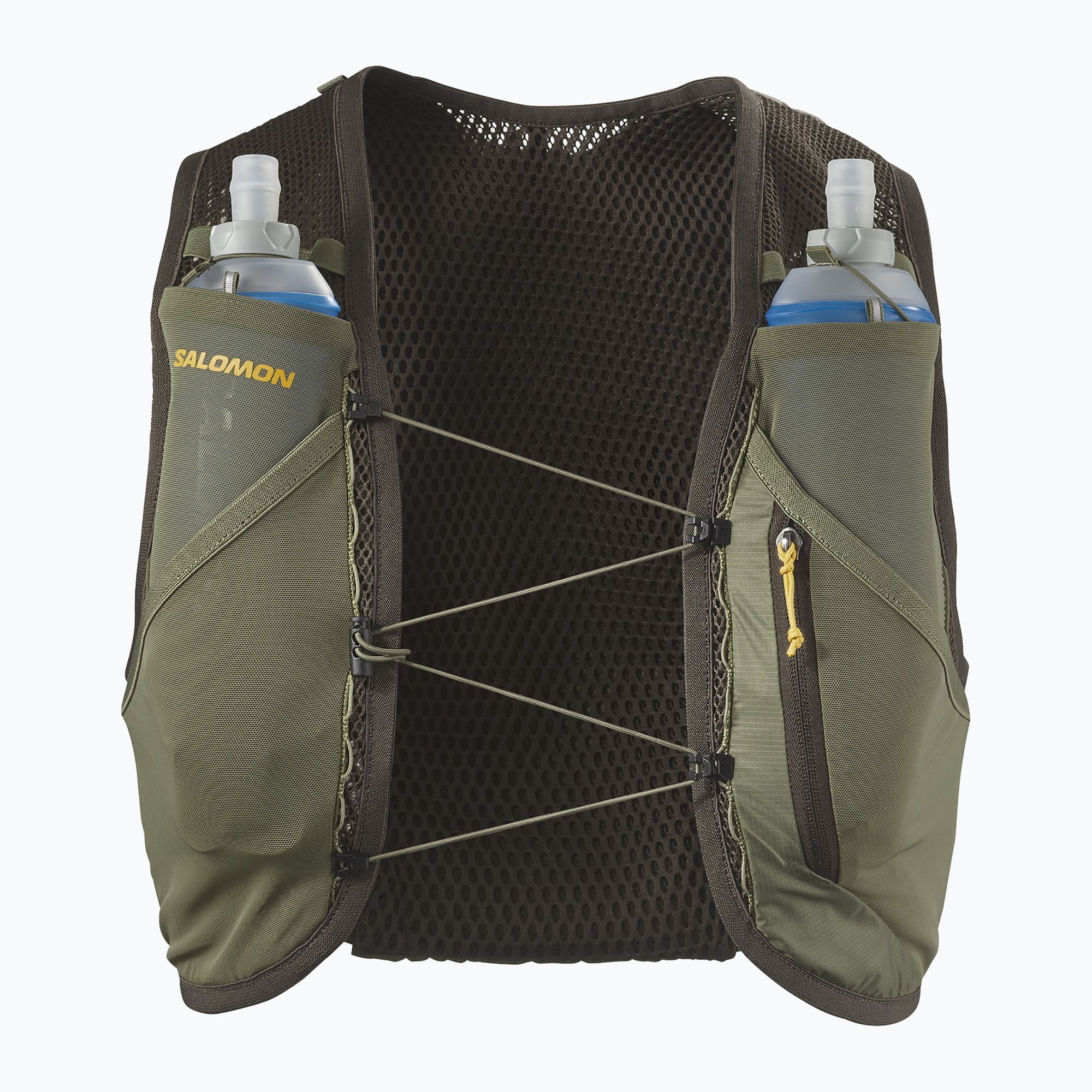 Kamizelka do biegania Salomon Active Skin 4 Gravel Set wren/deep lichen green/spicy mustard 