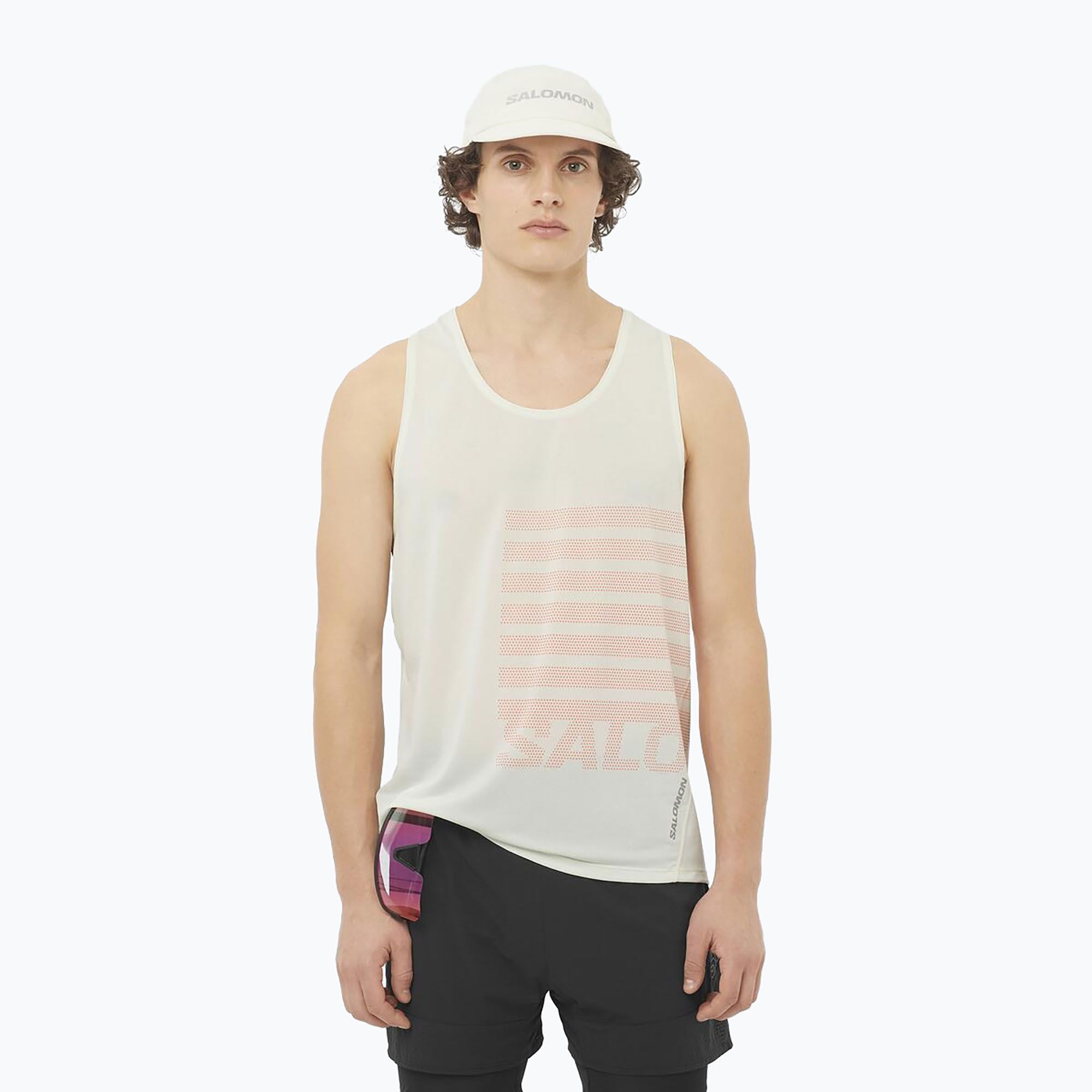 Koszulka do biegania męska Salomon Sense Aero Singlet GFX icicle 