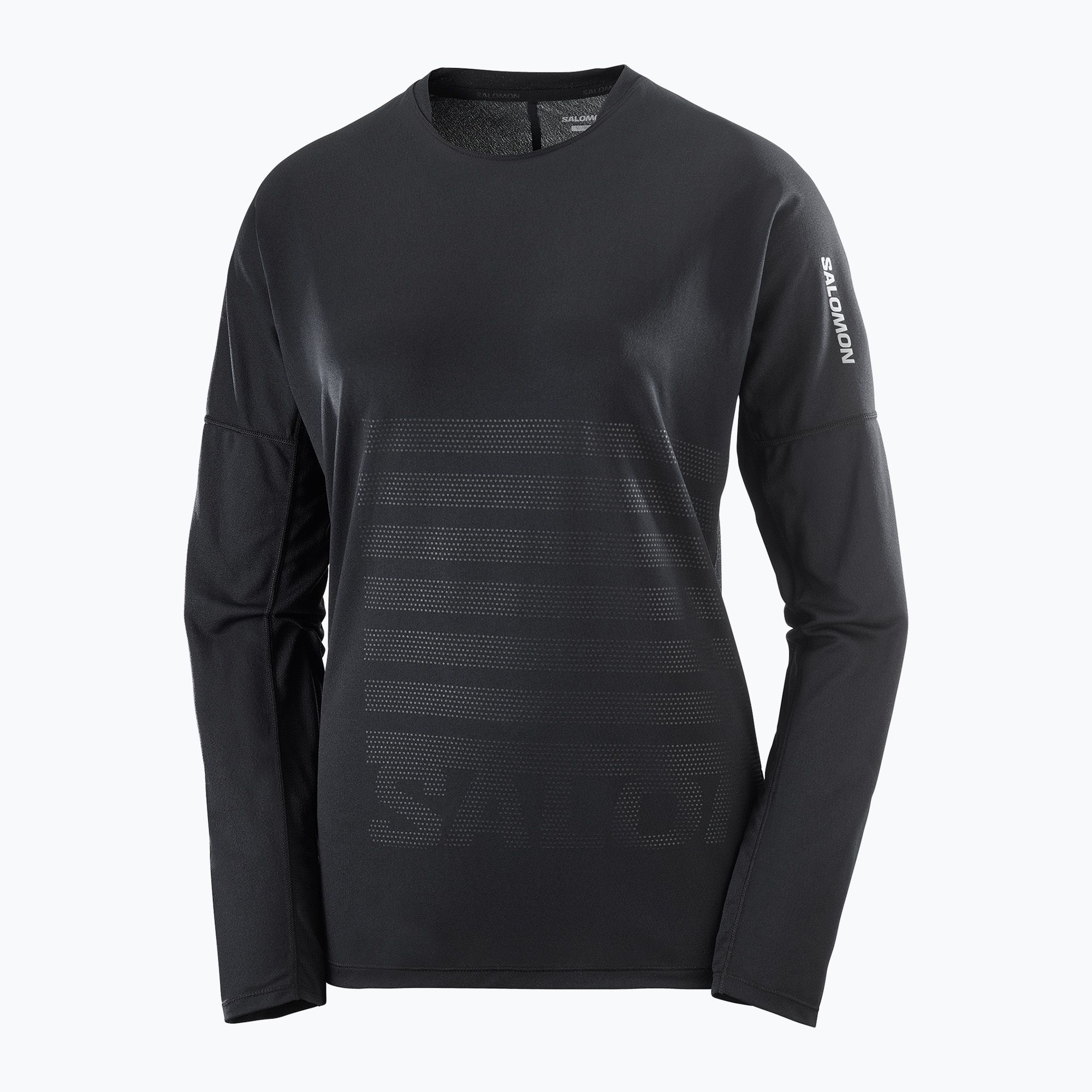 Longsleeve do biegania męski Salomon Sense Aero Tee GFX deep black/black 