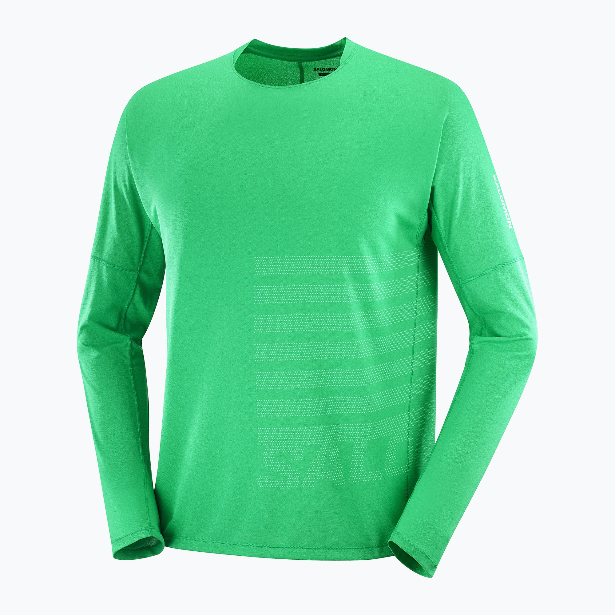 Longsleeve do biegania męski Salomon Sense Aero Tee GFX parakeet/spearmint 