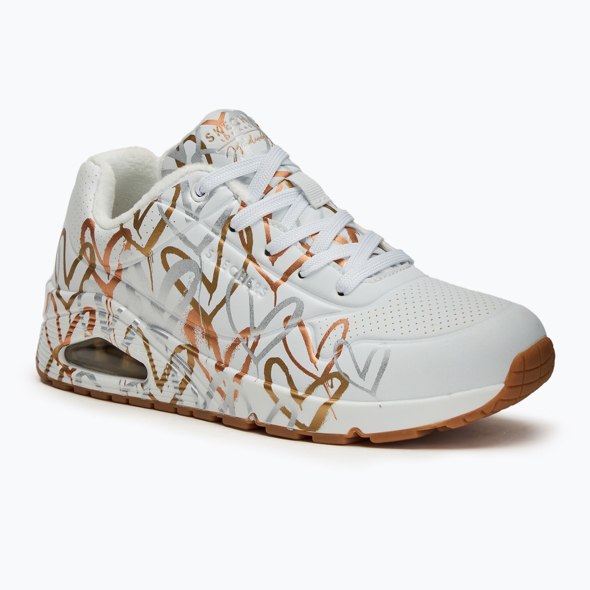 Buty damskie SKECHERS JGoldcrown Uno Metallic Love white/multicolor metallic 