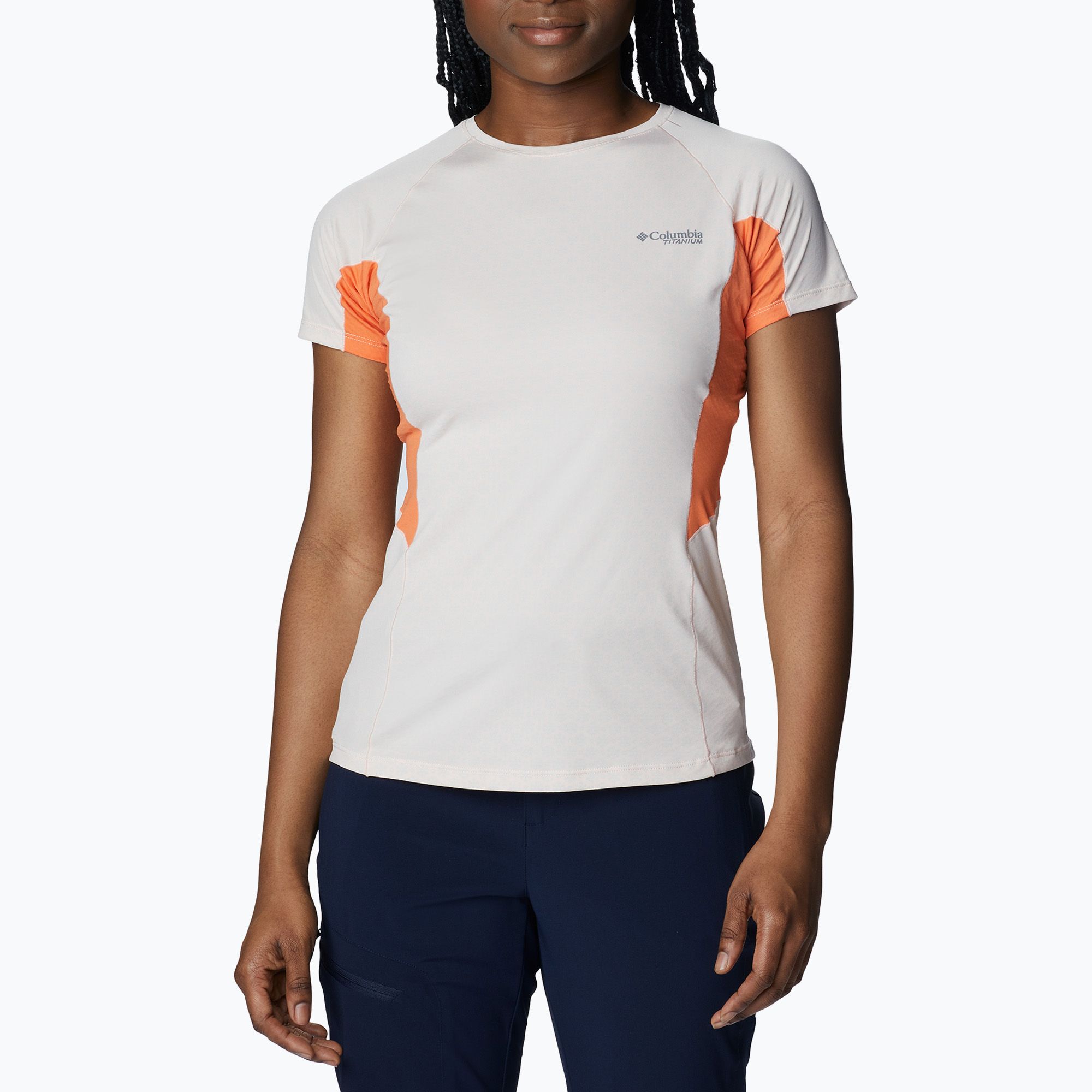 Koszulka trekkingowa damska Columbia Titan Pass Ice peach blossom/sunset orange 