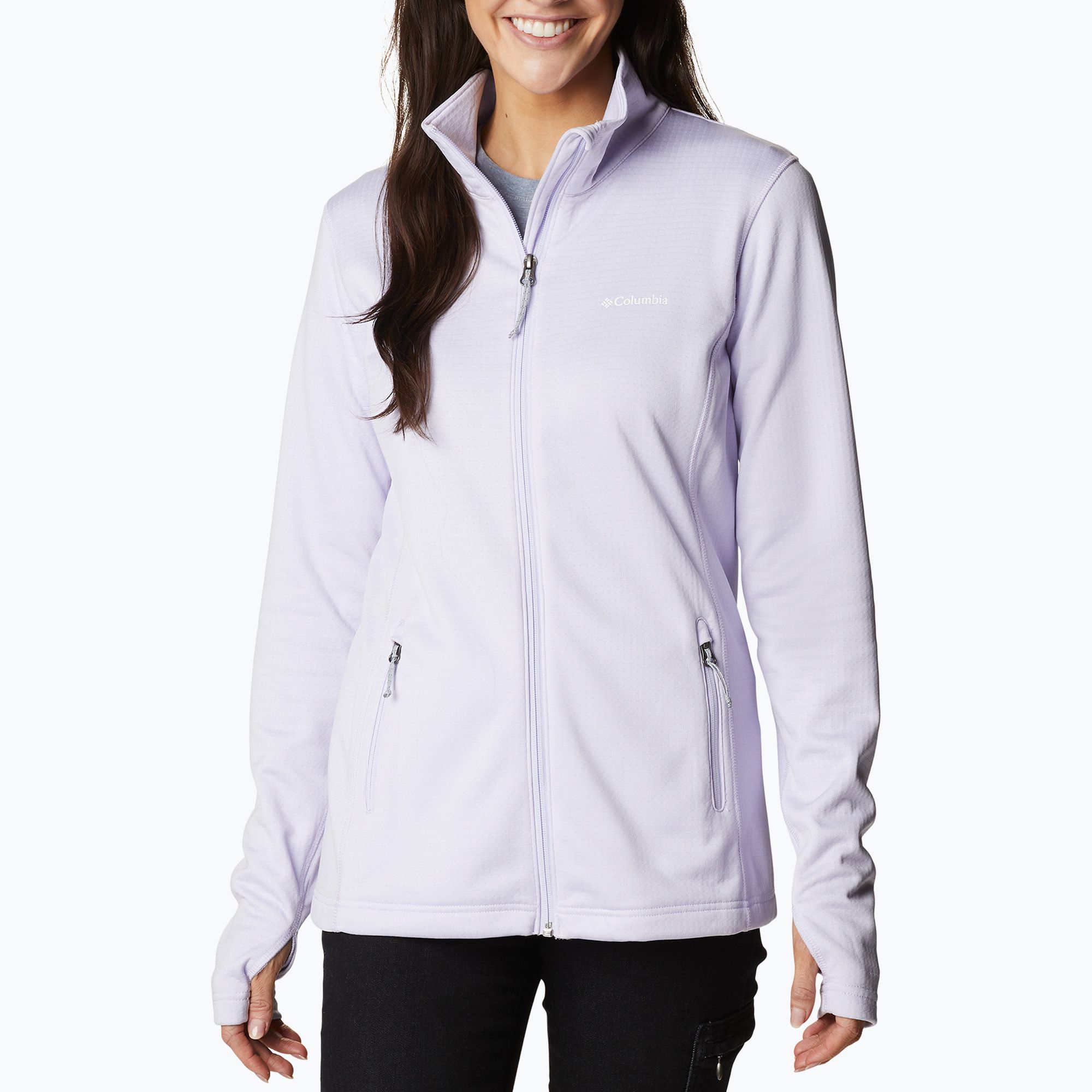 Bluza trekkingowa damska Columbia Park View Grid Fleece purple tint heather 