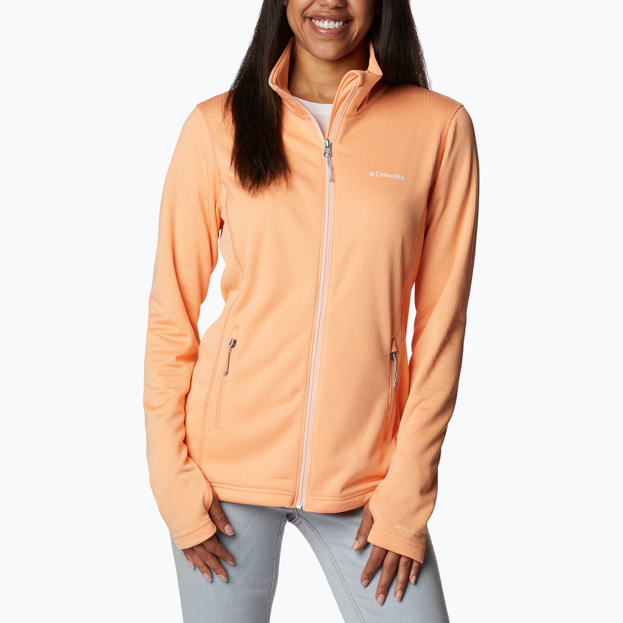Bluza trekkingowa damska Columbia Park View Grid Fleece peach heather 