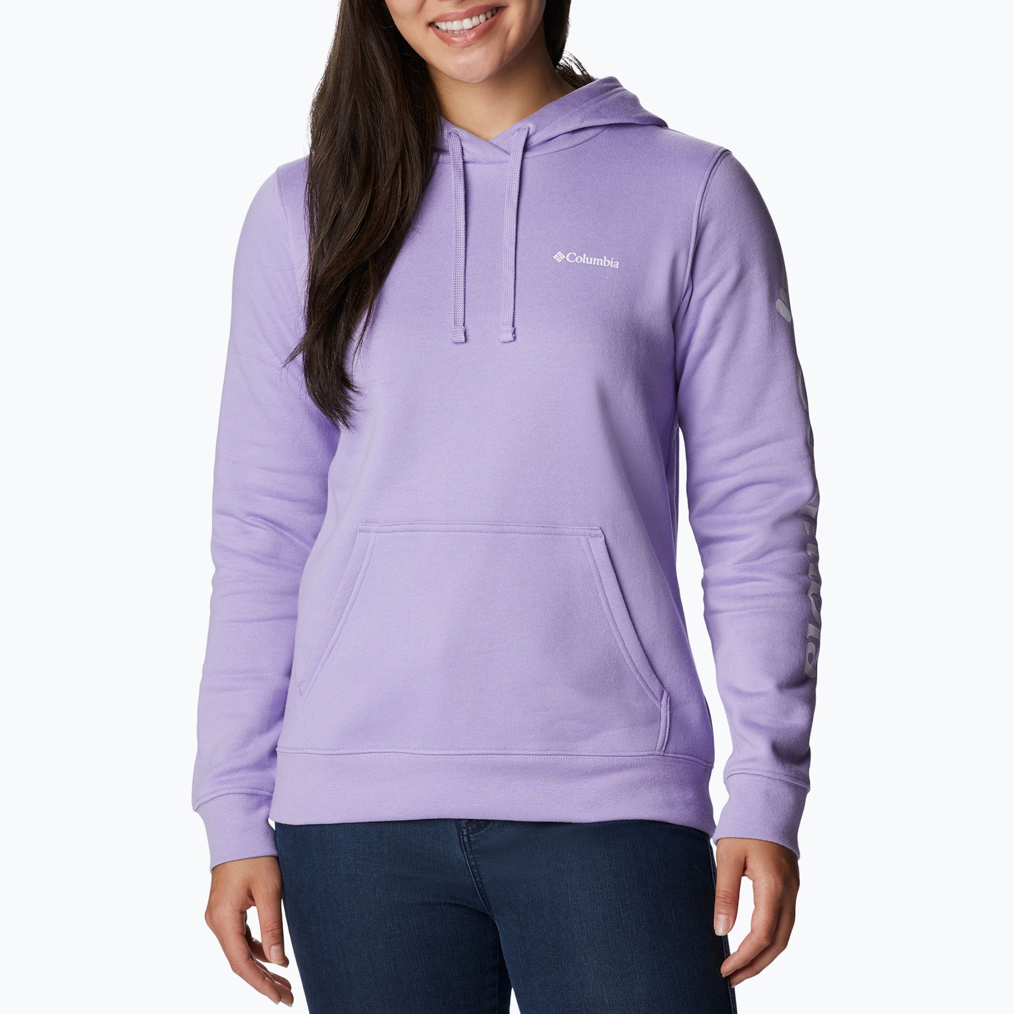 Bluza damska Columbia Trek Graphic Hooded frosted purple/white logo 