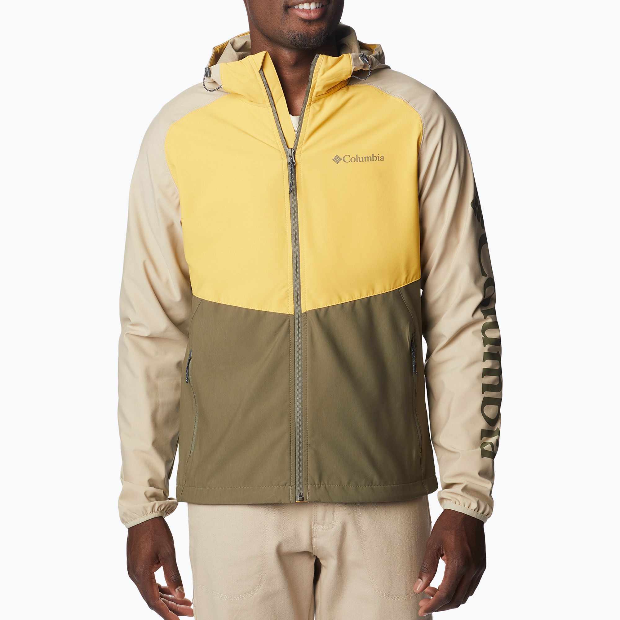 Kurtka softshell męska Columbia Panther Creek stone green/golden nugget/ancient fssl 
