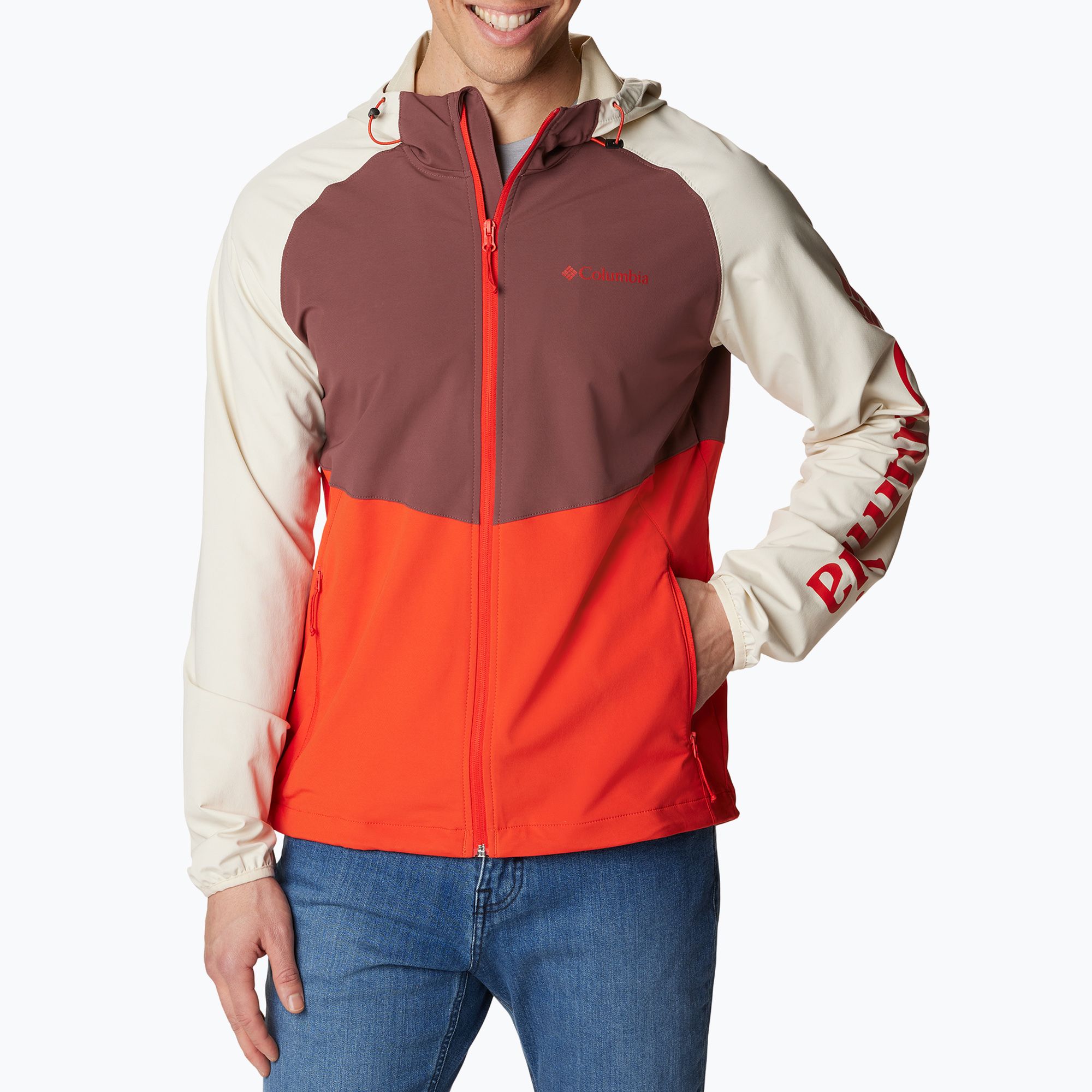 Kurtka softshell męska Columbia Panther Creek spicy/light raisin/chalk 