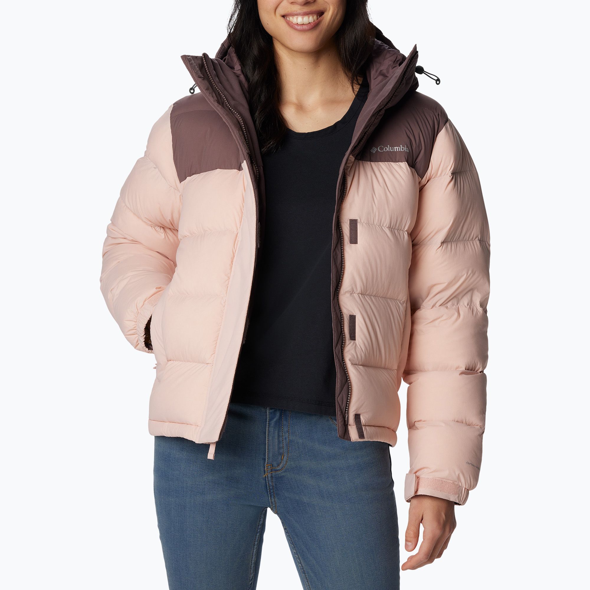Kurtka puchowa damska Columbia Bulo Point II Down dusty pink/basalt crinkle 
