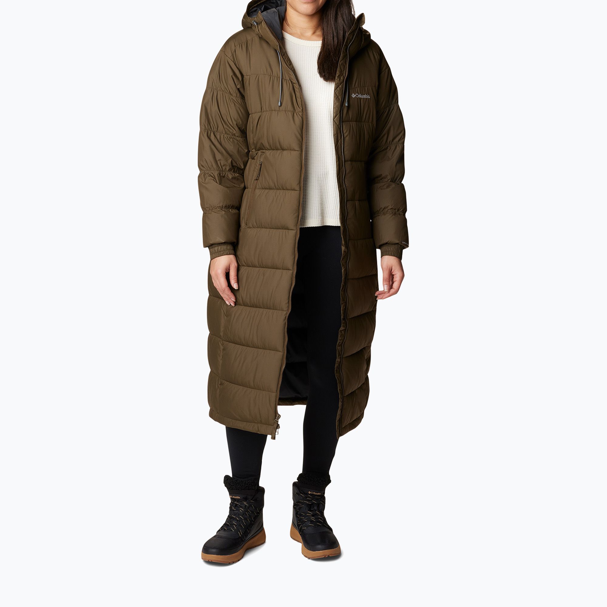 Płaszcz puchowy damski Columbia Pike Lake II Long olive green 