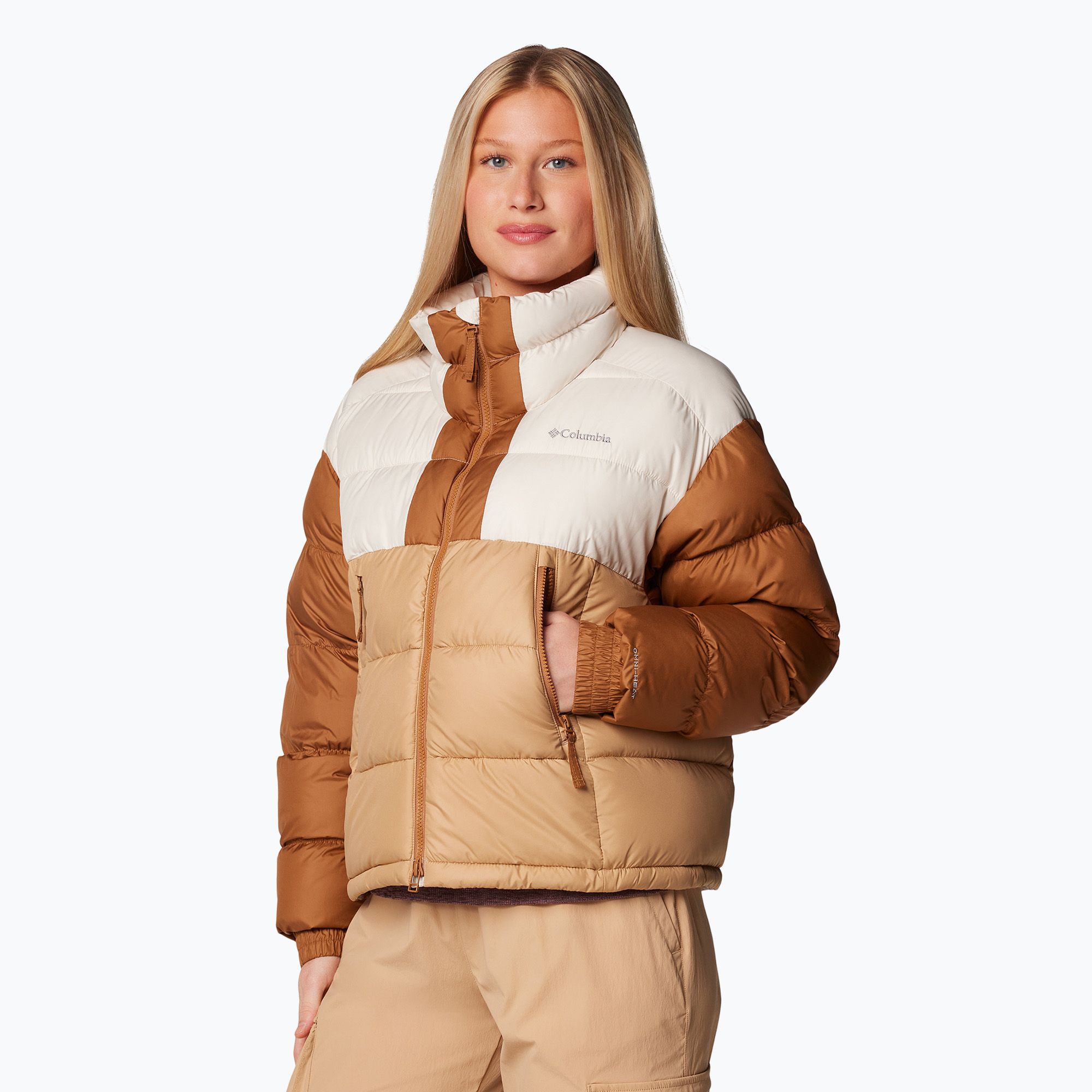 Kurtka damska Columbia Pike Lake II Cropped canoe/ chalk/ camel brown 