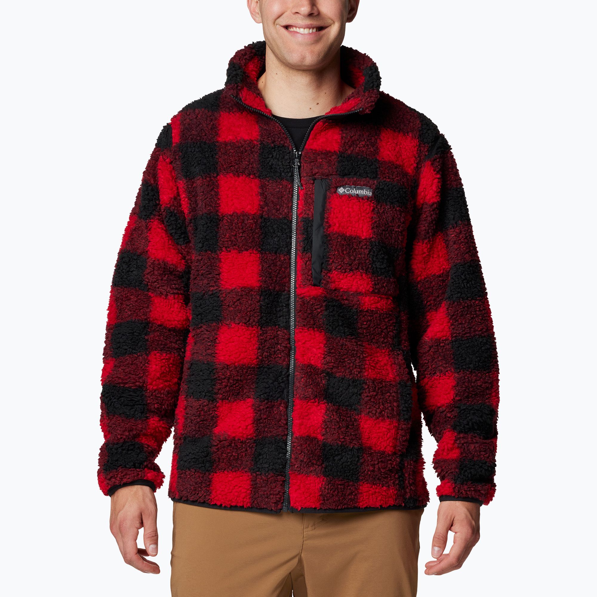 Bluza polarowa męska Columbia Winter Pass Printed Fleece mountain red check 