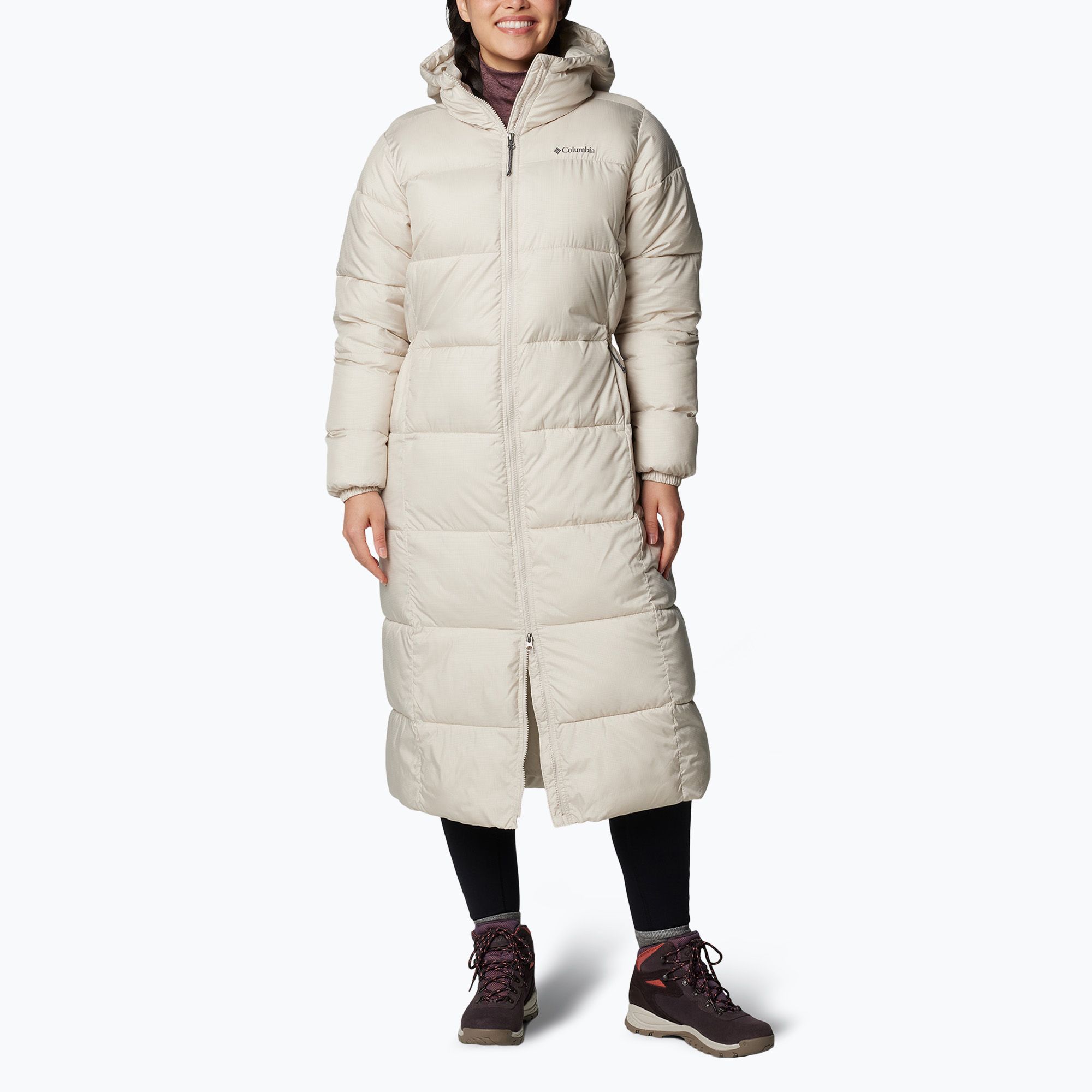 Płaszcz puchowy damski Columbia Puffect II Long dark stone 