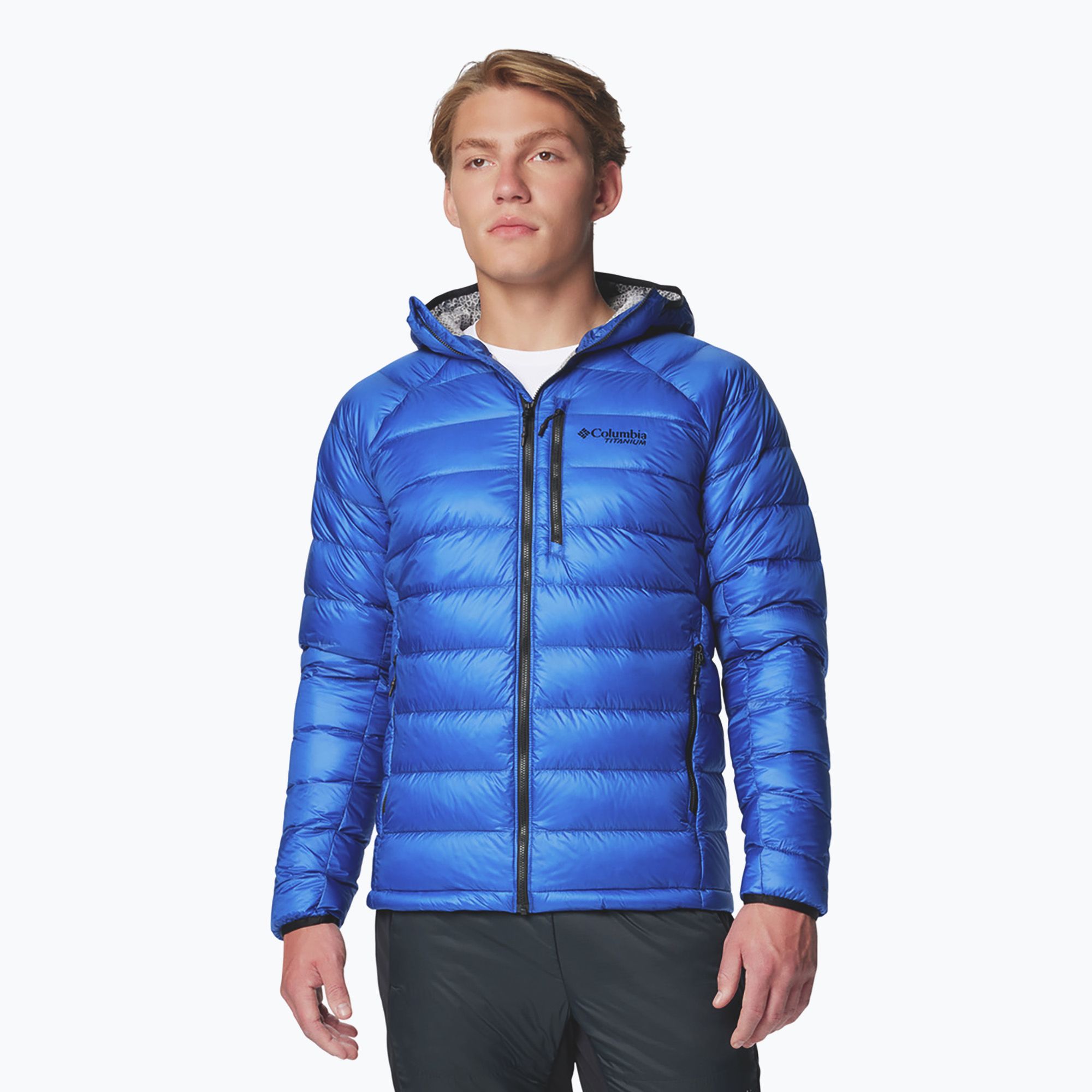 Kurtka puchowa męska Columbia Arctic Crest Down Hooded mountain blue 