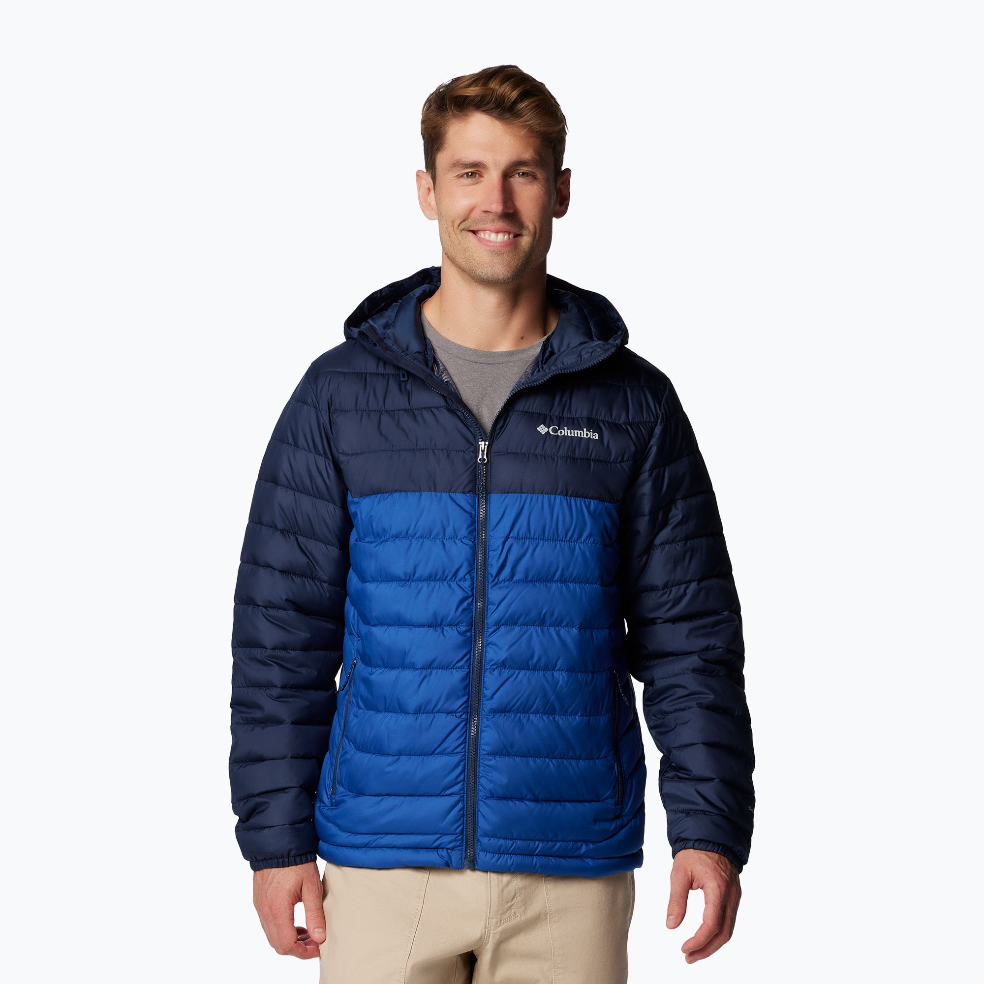 Kurtka męska Columbia Powder Lite II Hooded mountain blue/ collegiate navy 