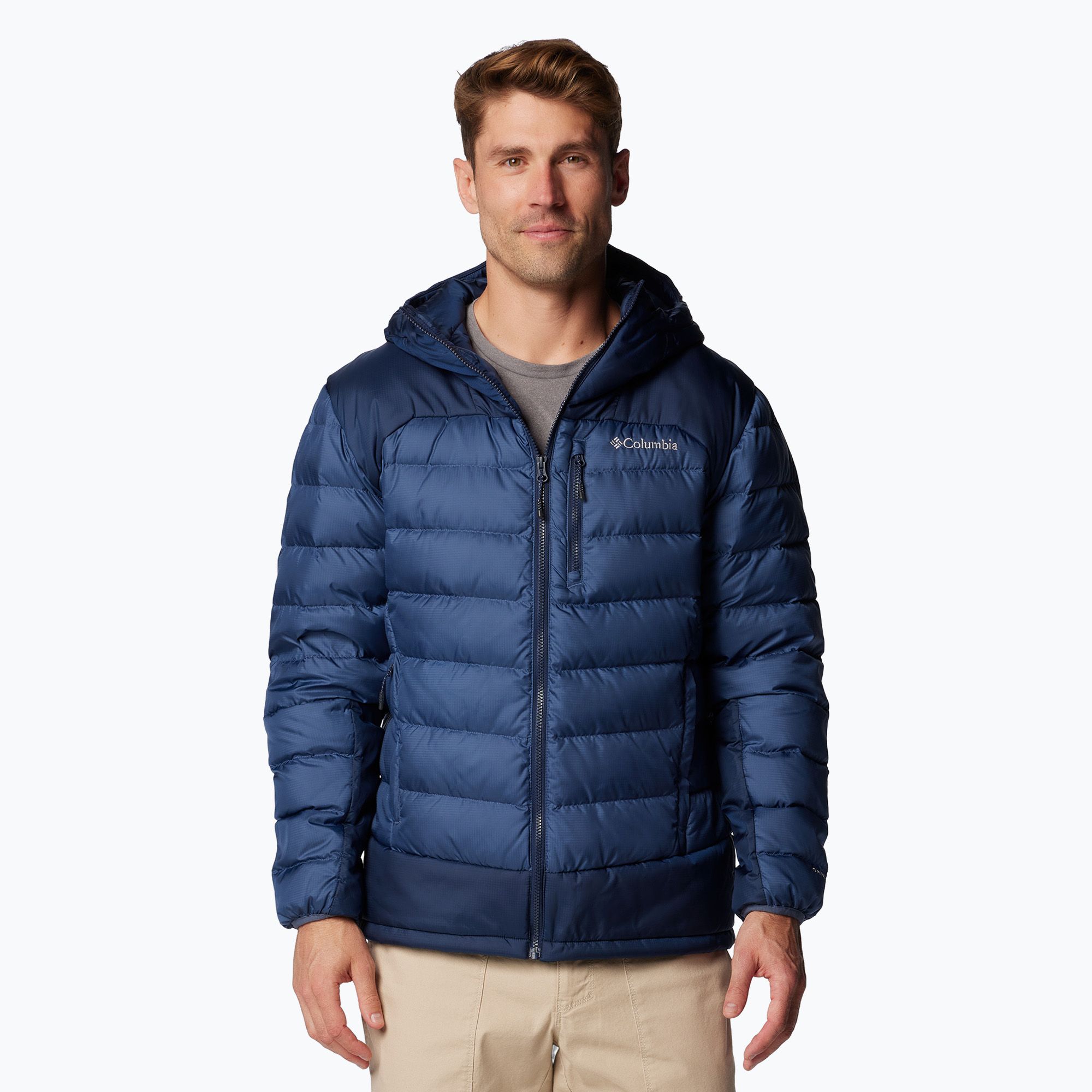 Kurtka puchowa męska Columbia Autumn Park II Down Hooded dark mountain/ collegiate navy 