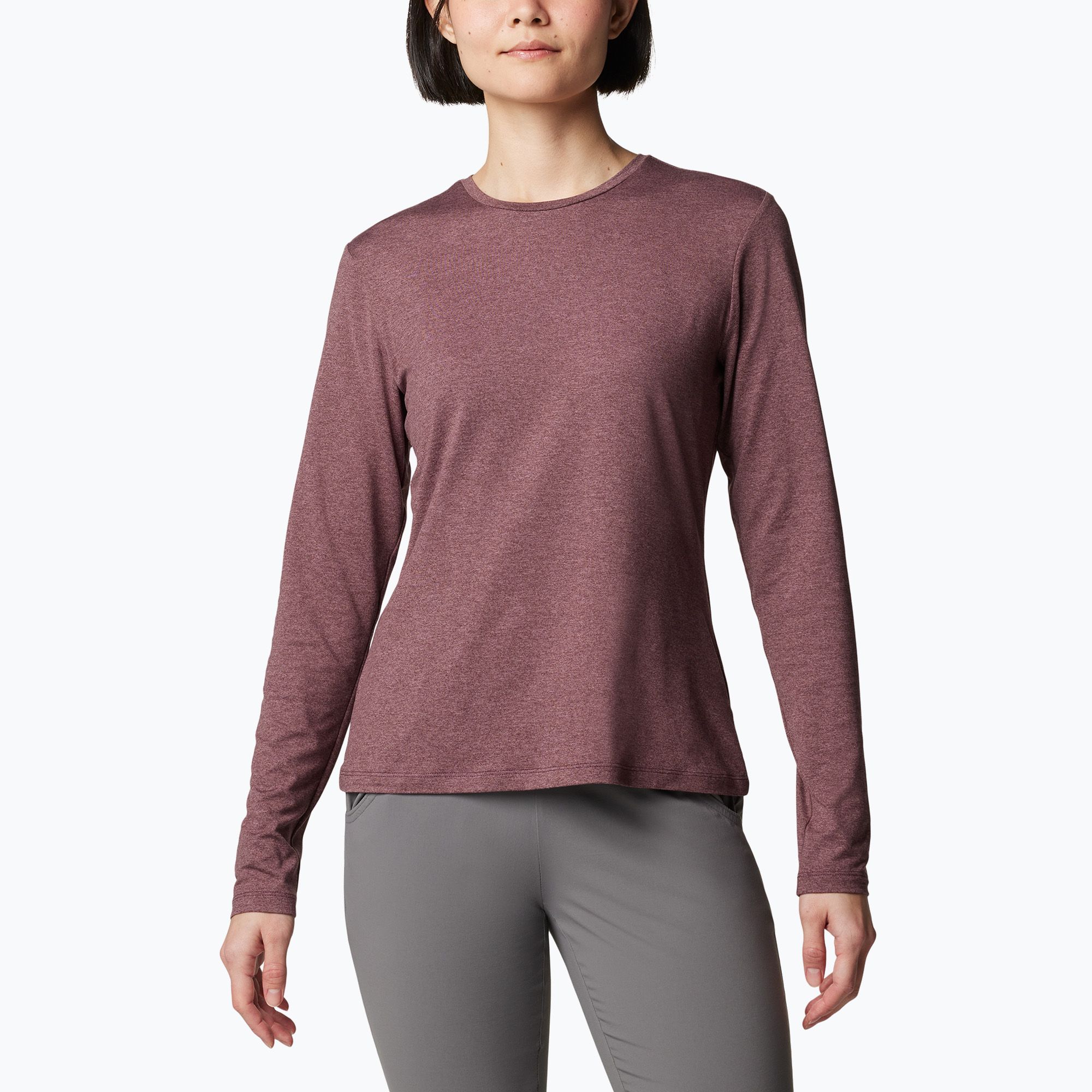 Longsleeve trekkingowy damski Columbia Sloan Ridge Graphic moonvista heather/linear drifts 