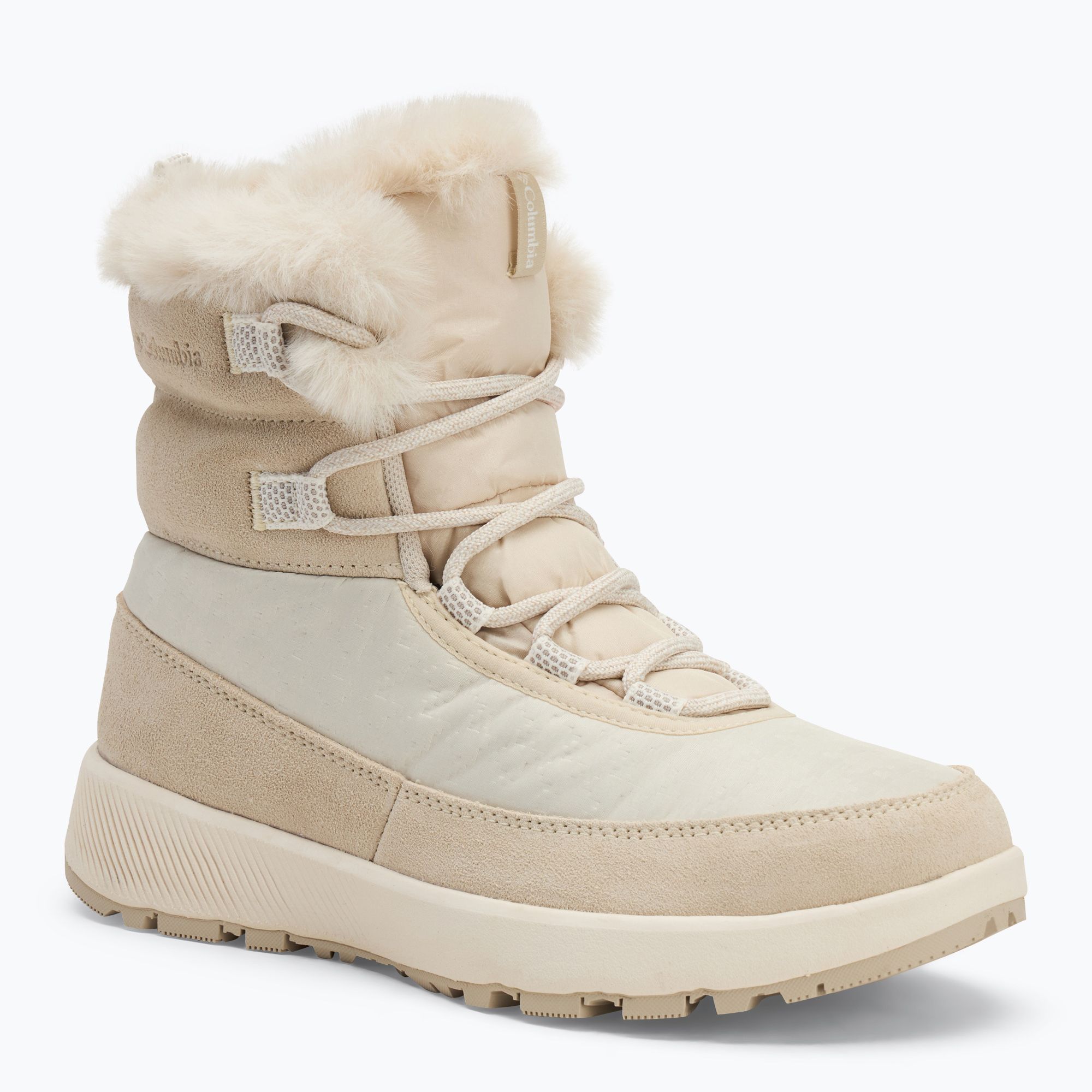 Śniegowce damskie Columbia Slopeside Peak Luxe V2 dark stone/sea salt 