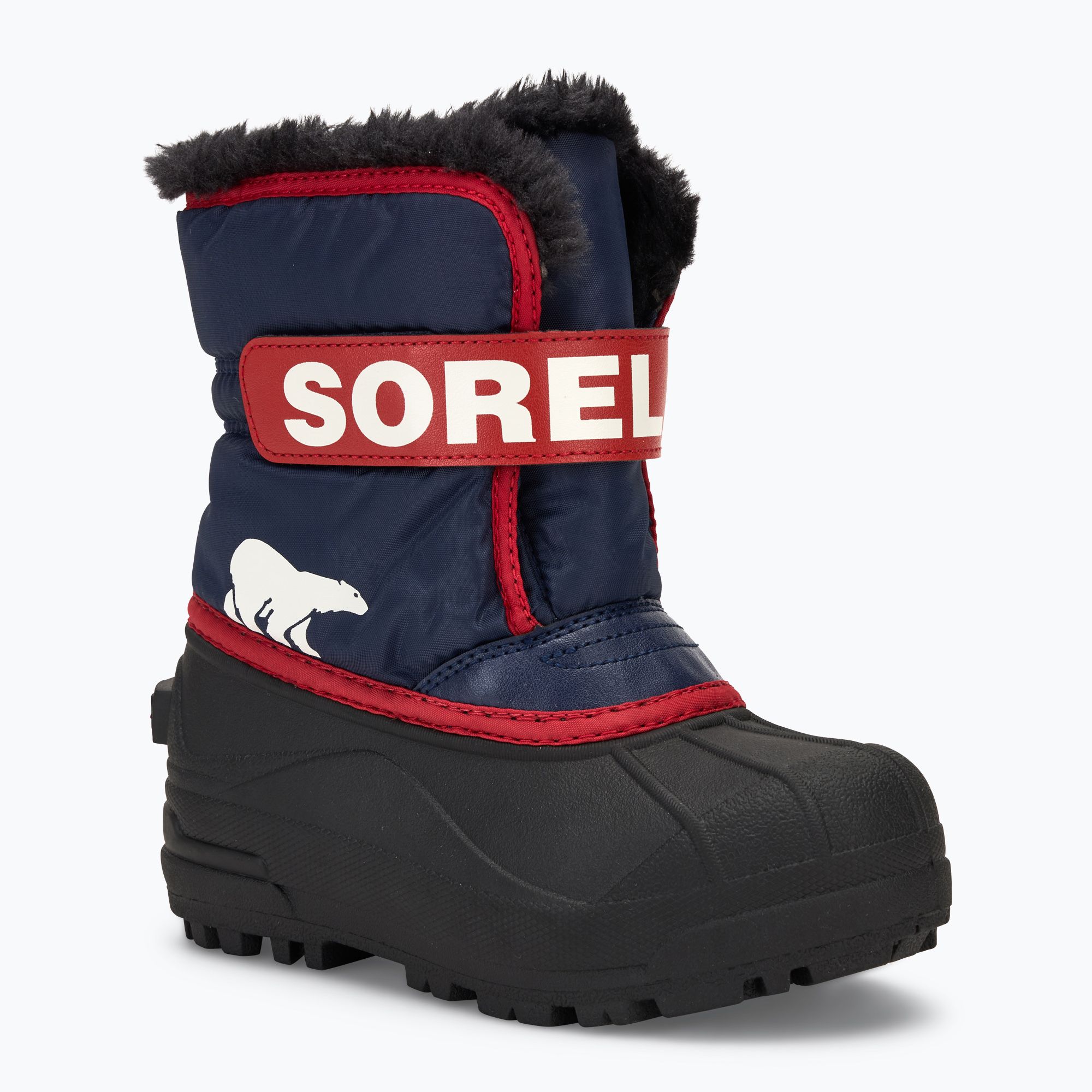 Śniegowce dziecięce Sorel Childrens Snow Commander nocturnal/sail red 