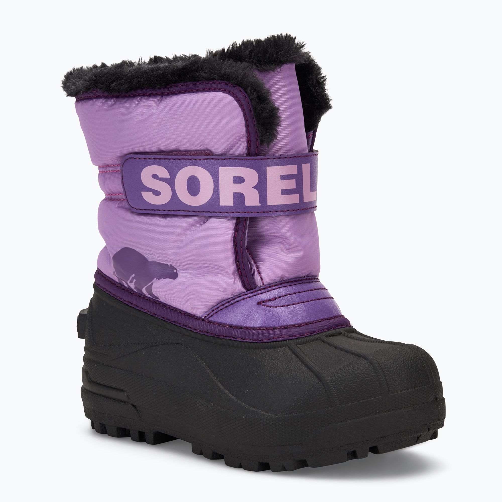 Śniegowce dziecięce Sorel Childrens Snow Commander gumdrop/purple violet 