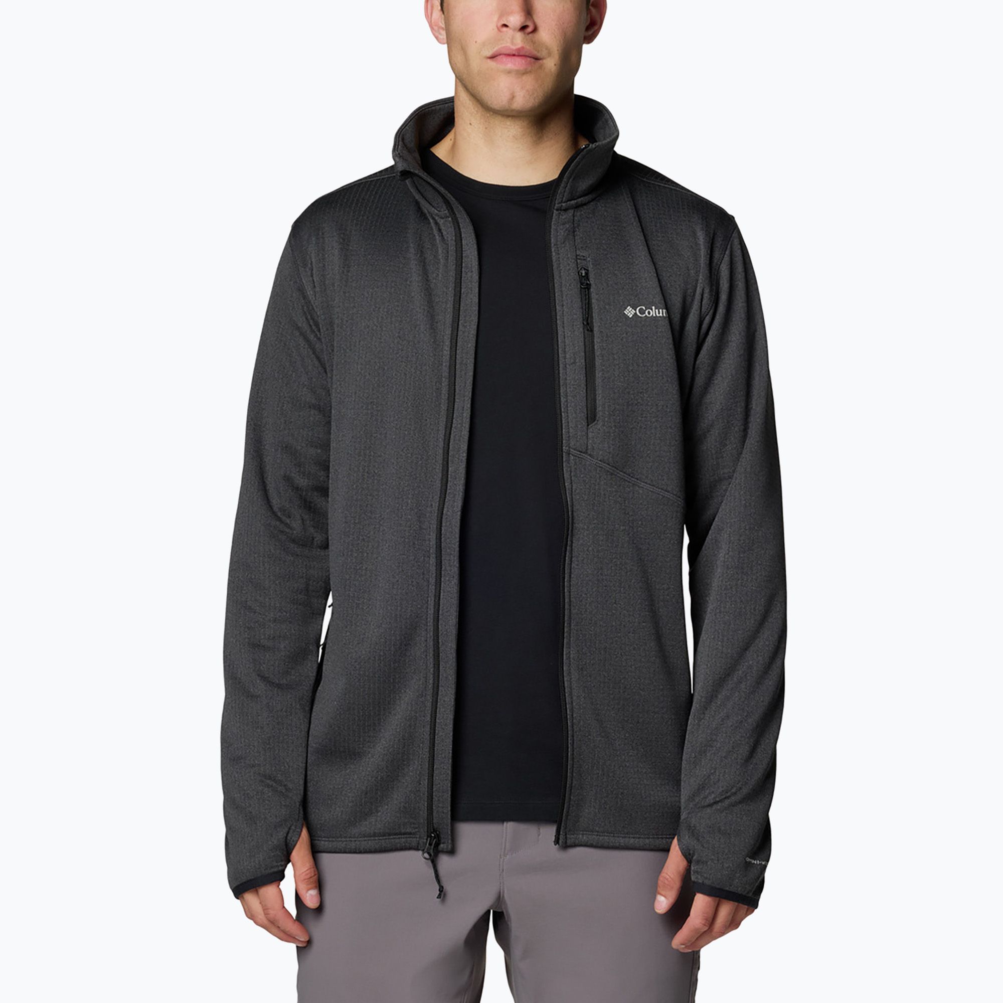 Bluza trekkingowa męska Columbia Park View Fleece FZ black heather 