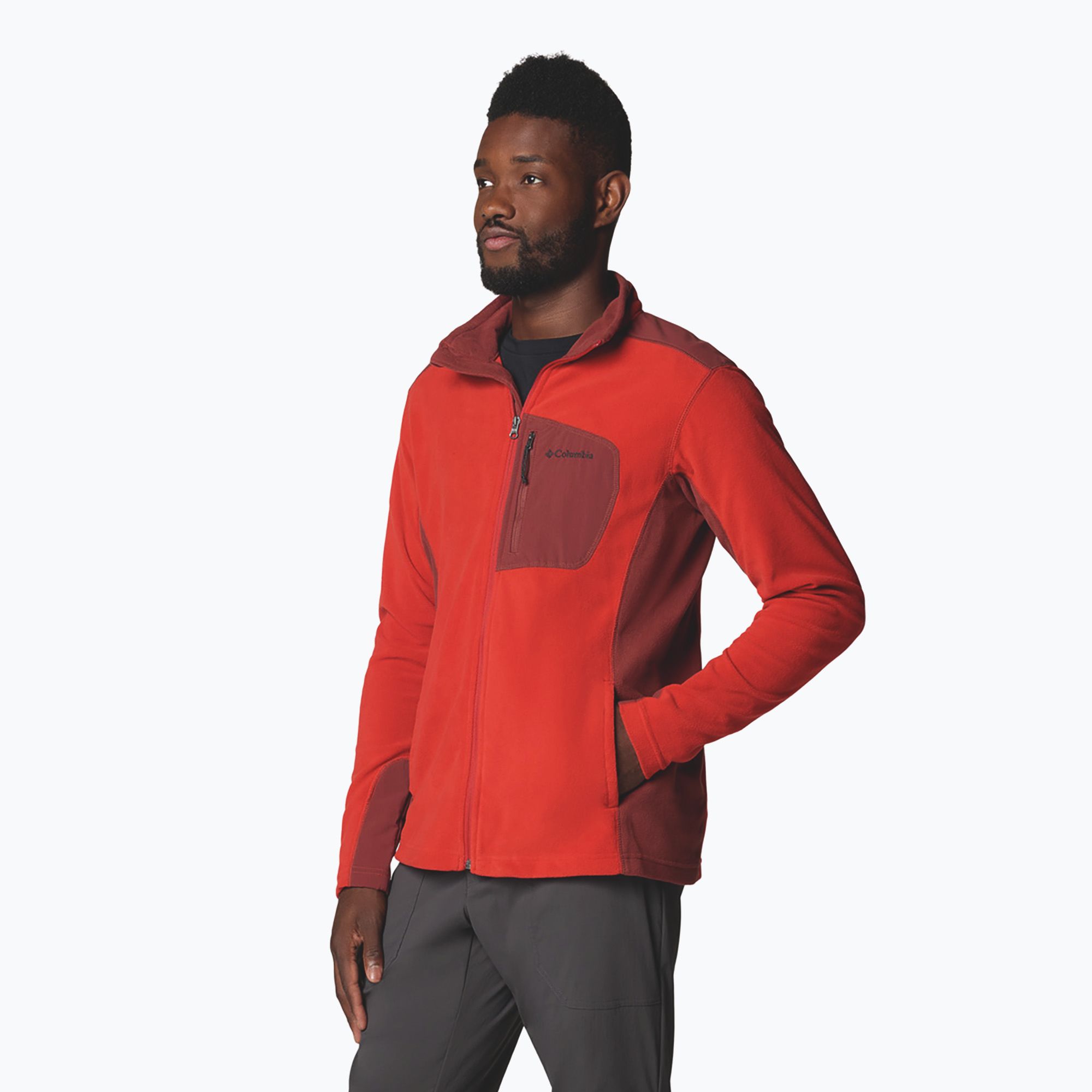 Bluza polarowa męska Columbia Klamath Range Full Zip sail red/spice 