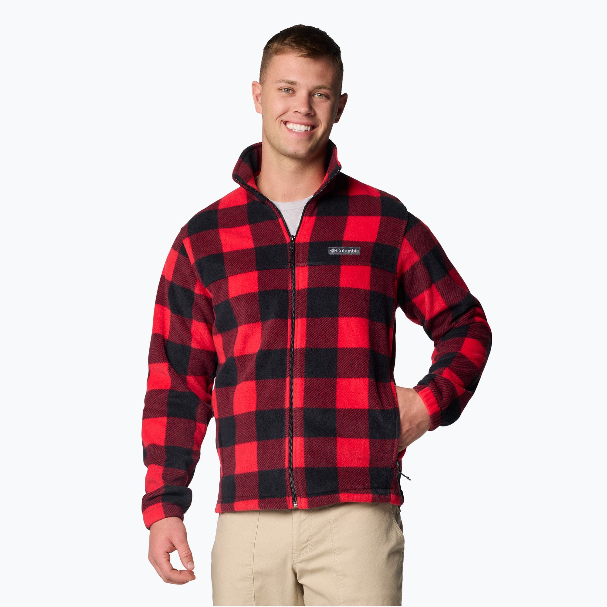 Bluza polarowa męska Columbia Steens Mountain Printed mountain red check print 