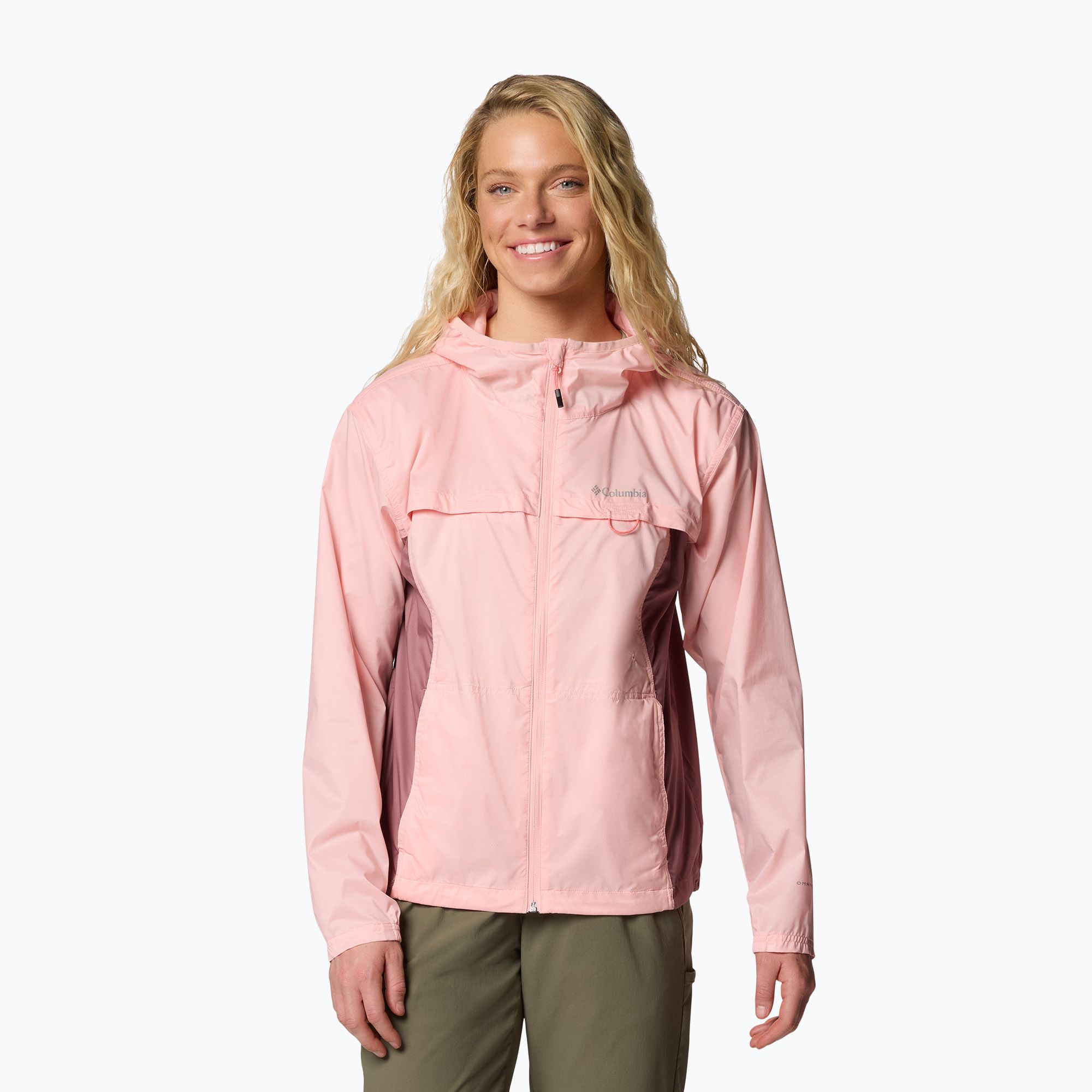 Kurtka przeciwwiatrowa damska Columbia Crested Canyon Windbreaker pink sand/fig 