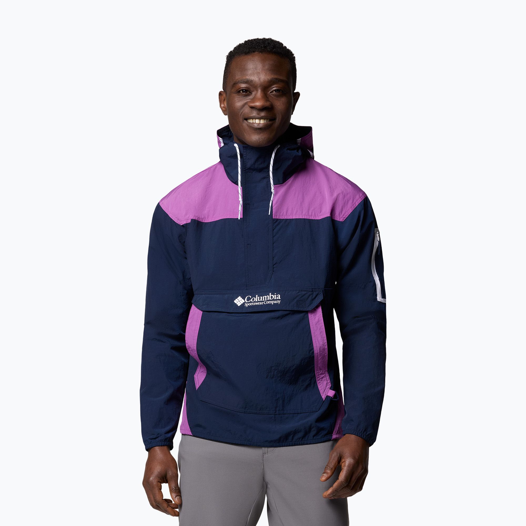 Kurtka przeciwwiatrowa męska Columbia Challenger Windbreaker Anorak colleiaty navy/razzle 