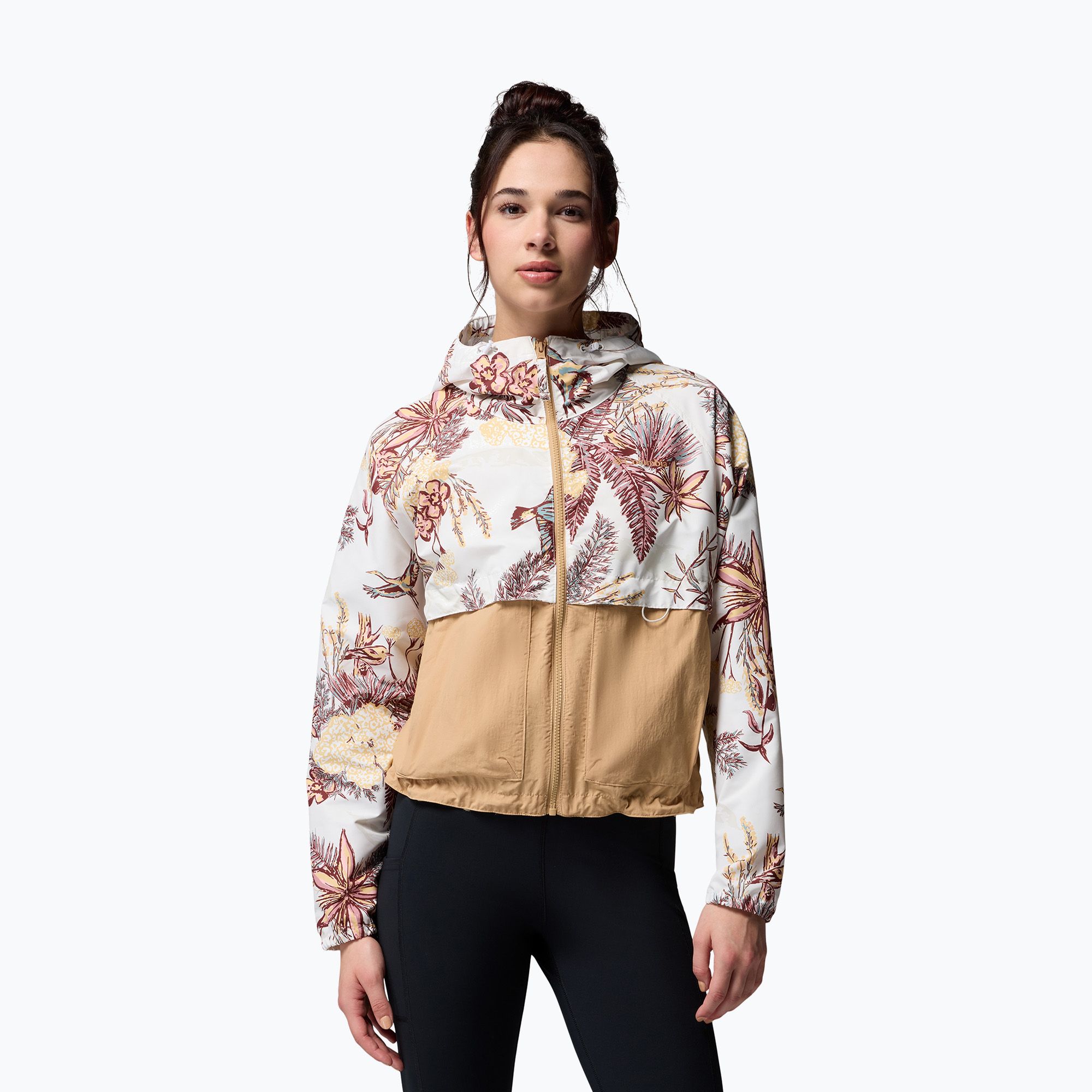 Kurtka przeciwwiatrowa damska Columbia Spire Valley Printed Windbreaker sea salt outbac 