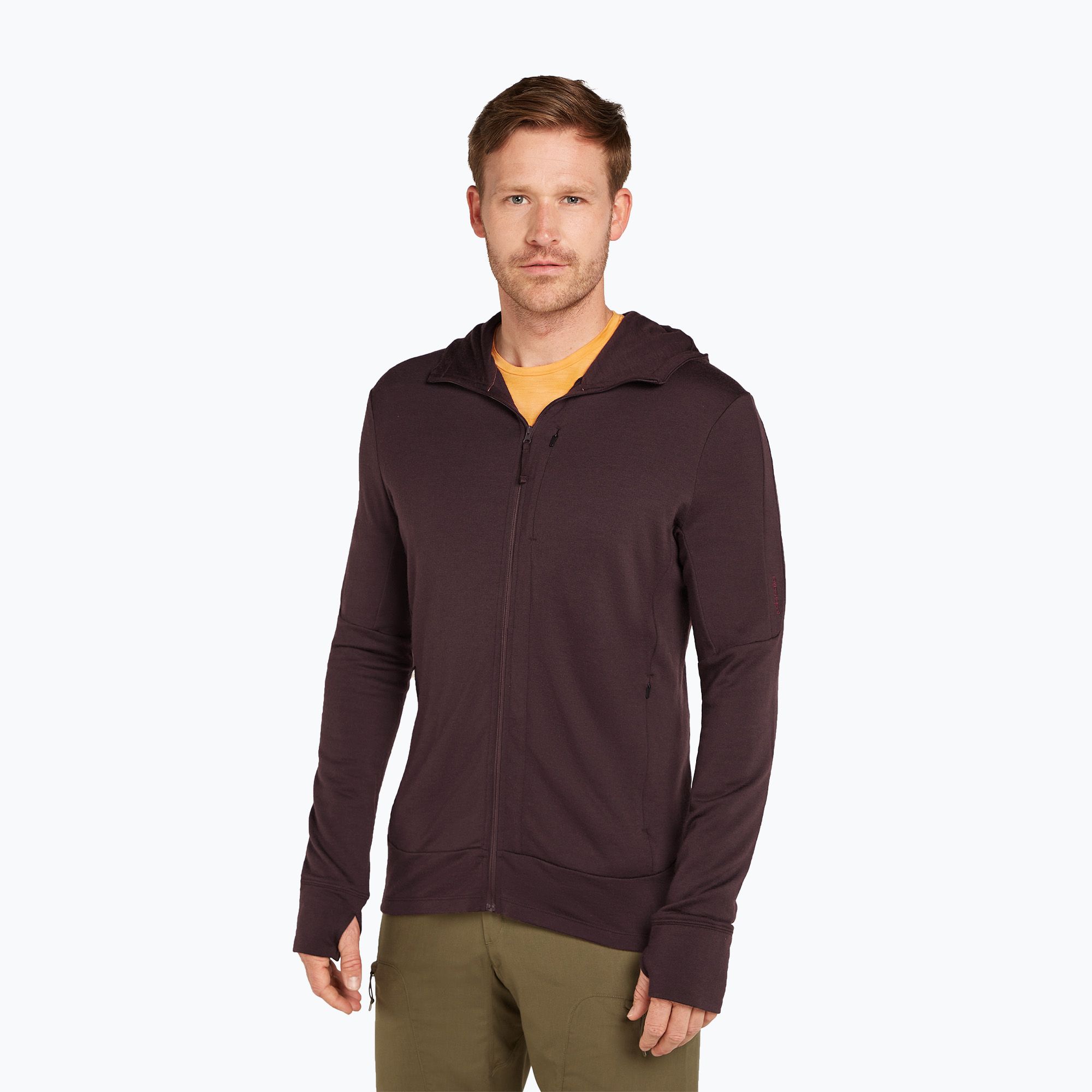 Bluza trekkingowa męska icebreaker Merino 260 Quantum IV Zip Hoodie bittersweet 