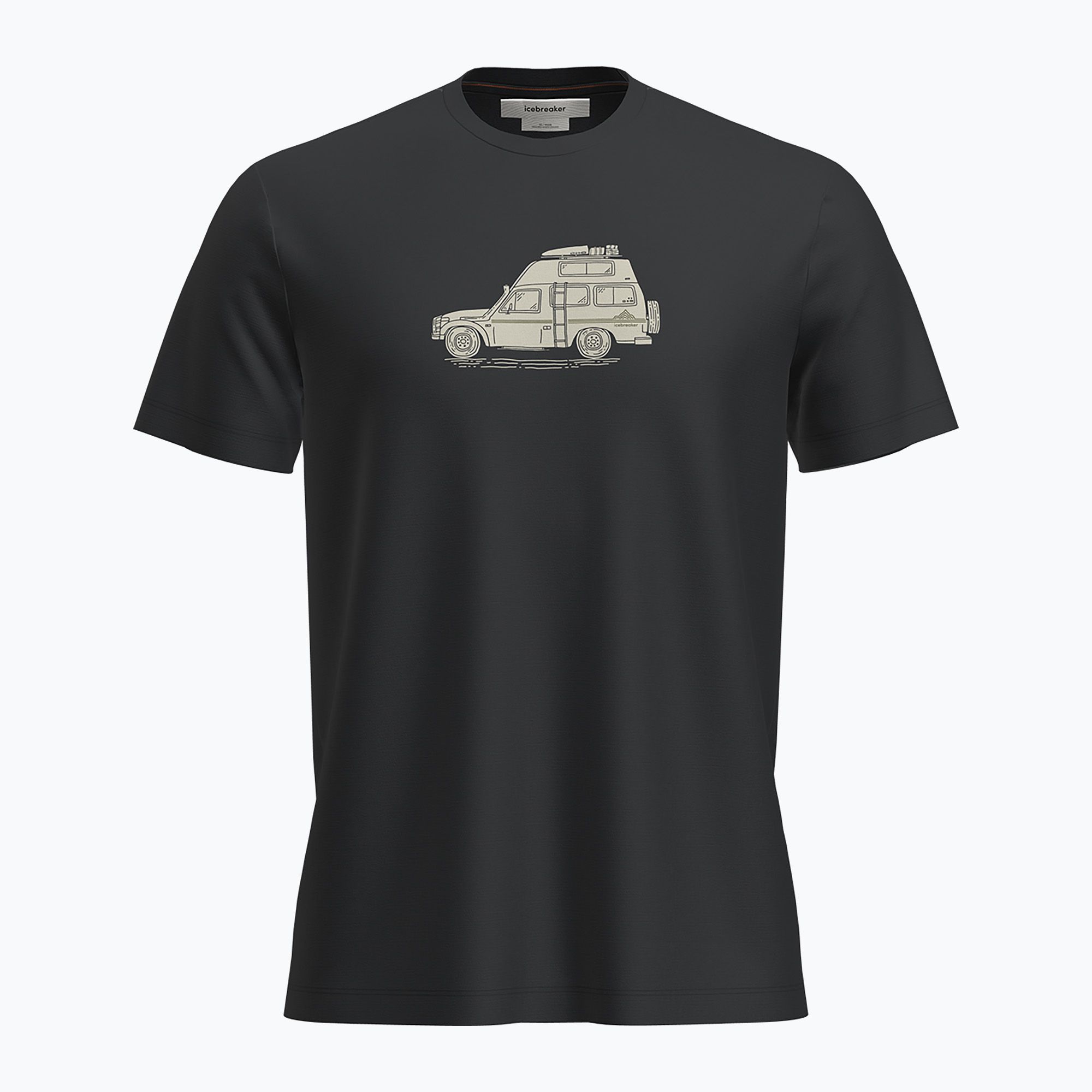 Koszulka trekkingowa męska icebreaker Merino 150 Tech Lite SS Tee Cosy Camper black 