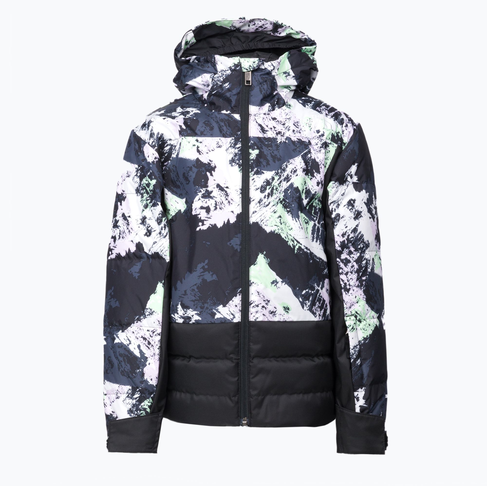 Kurtka puchowa dziecięca The North Face Pallie Down lavender fog mountaintop print 
