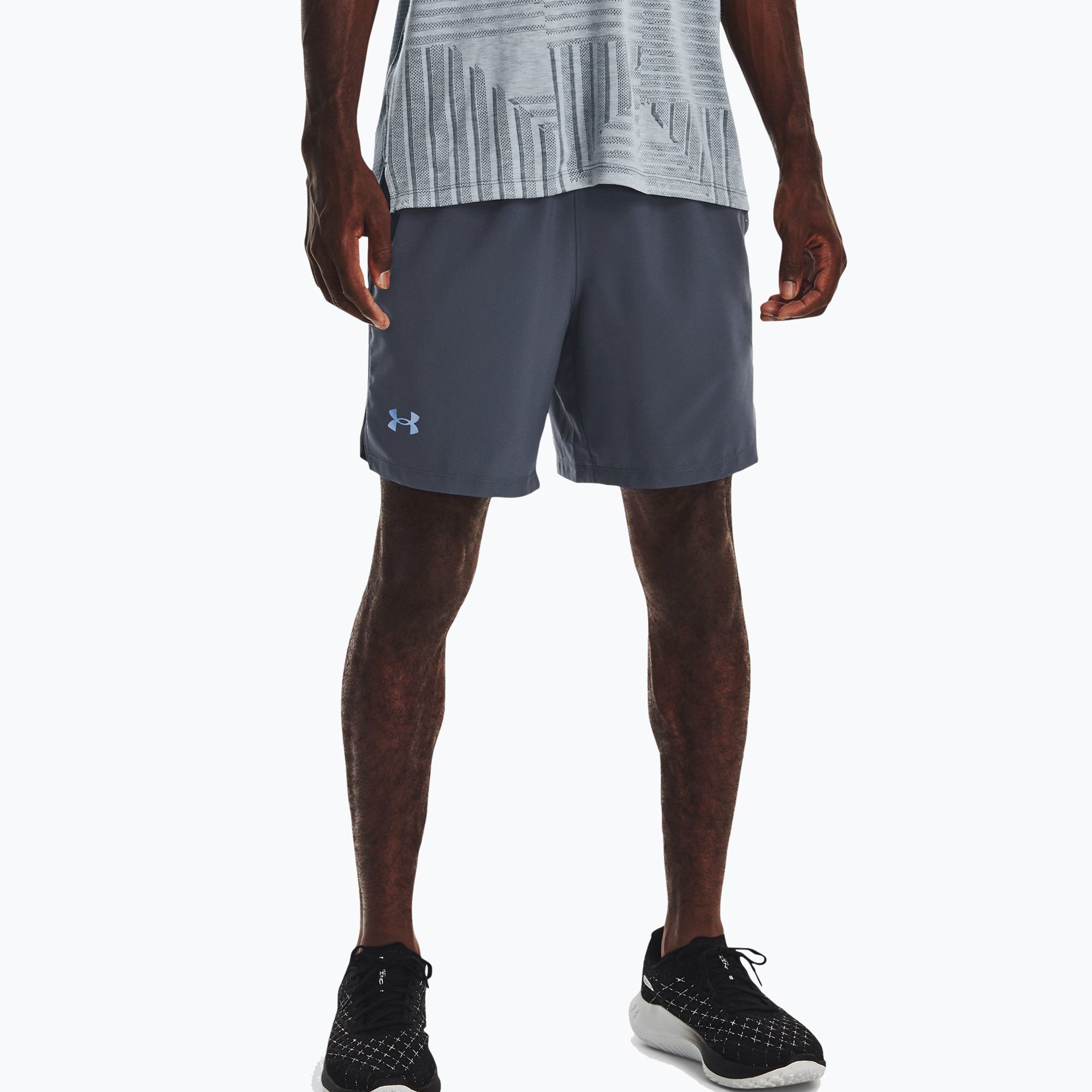 Spodenki do biegania męskie Under Armour Launch Sw 7'' 2N1 downpour gray/black/reflective 