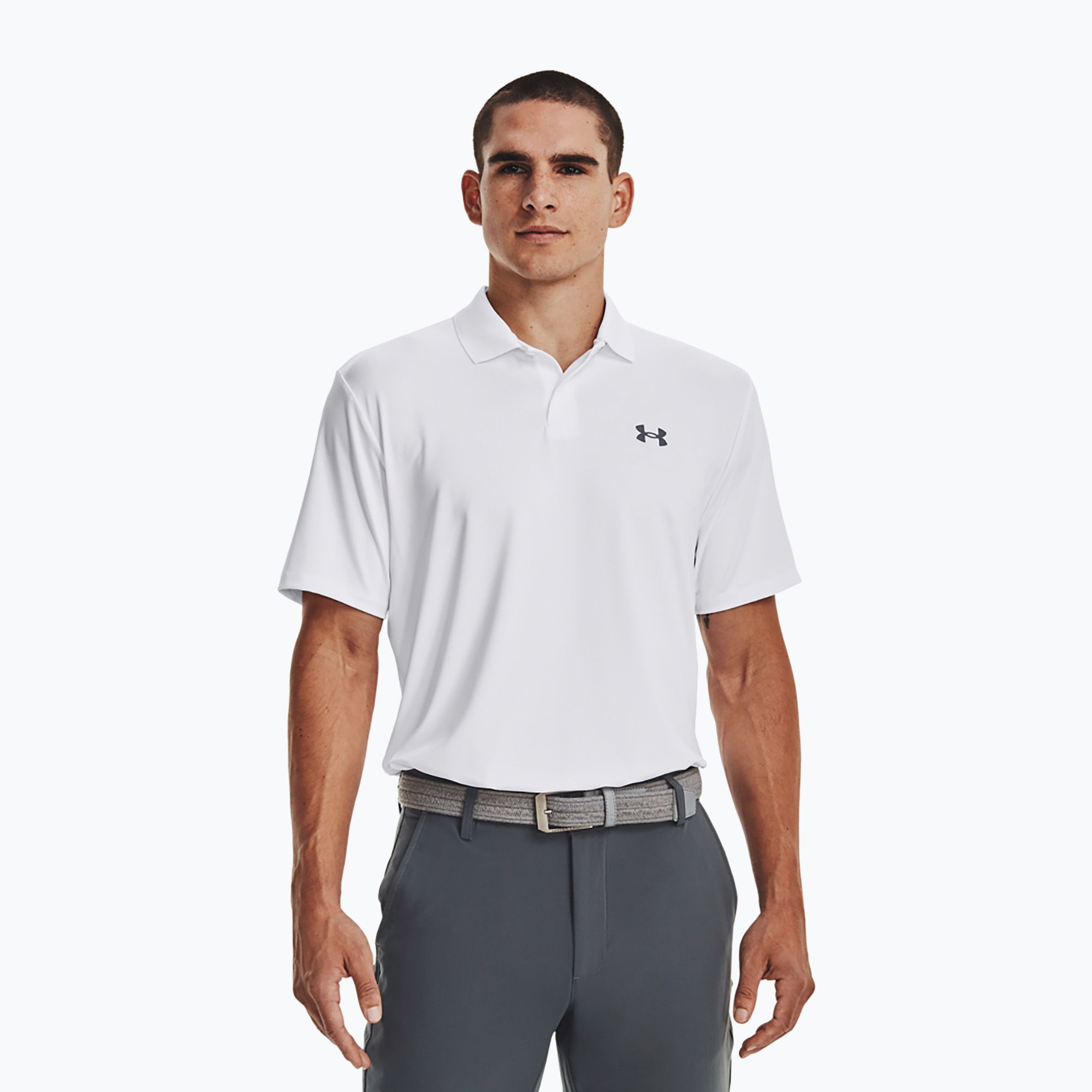 Koszulka polo męska Under Armour Matchplay Polo white/pitch gray 