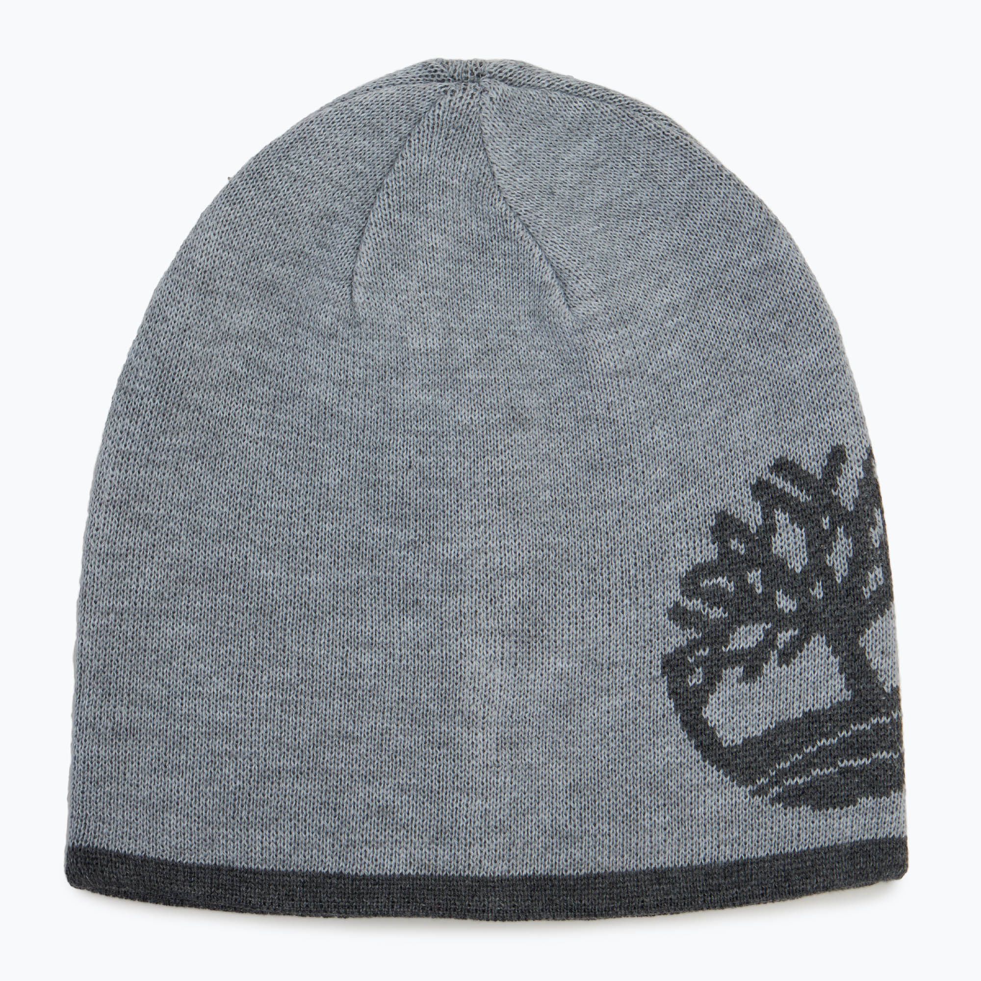 Czapka zimowa męska Timberland Reversible Logo Beanie light grey heather 