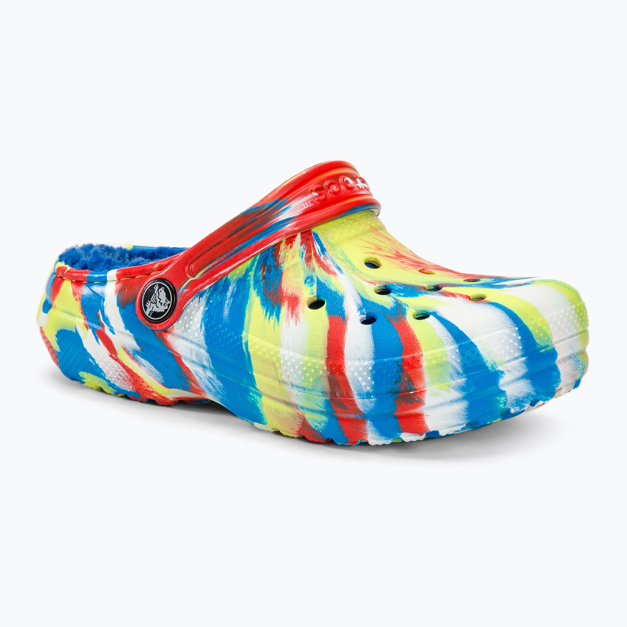 Klapki dziecięce Crocs Classic Lined Marbled Clog sulphur/multi 