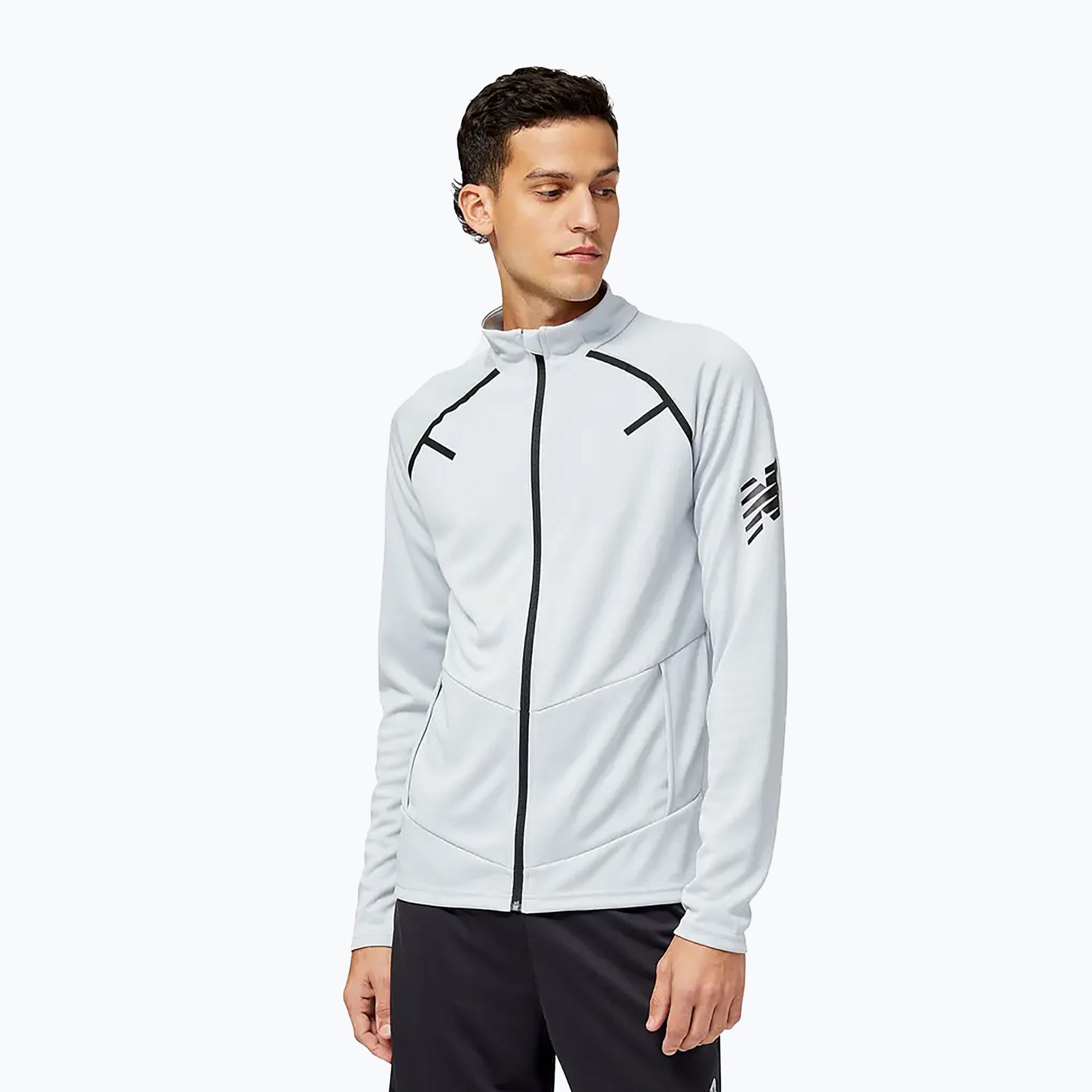 Bluza piłkarska męska New Balance Tenacity Football Training Track light aluminium 