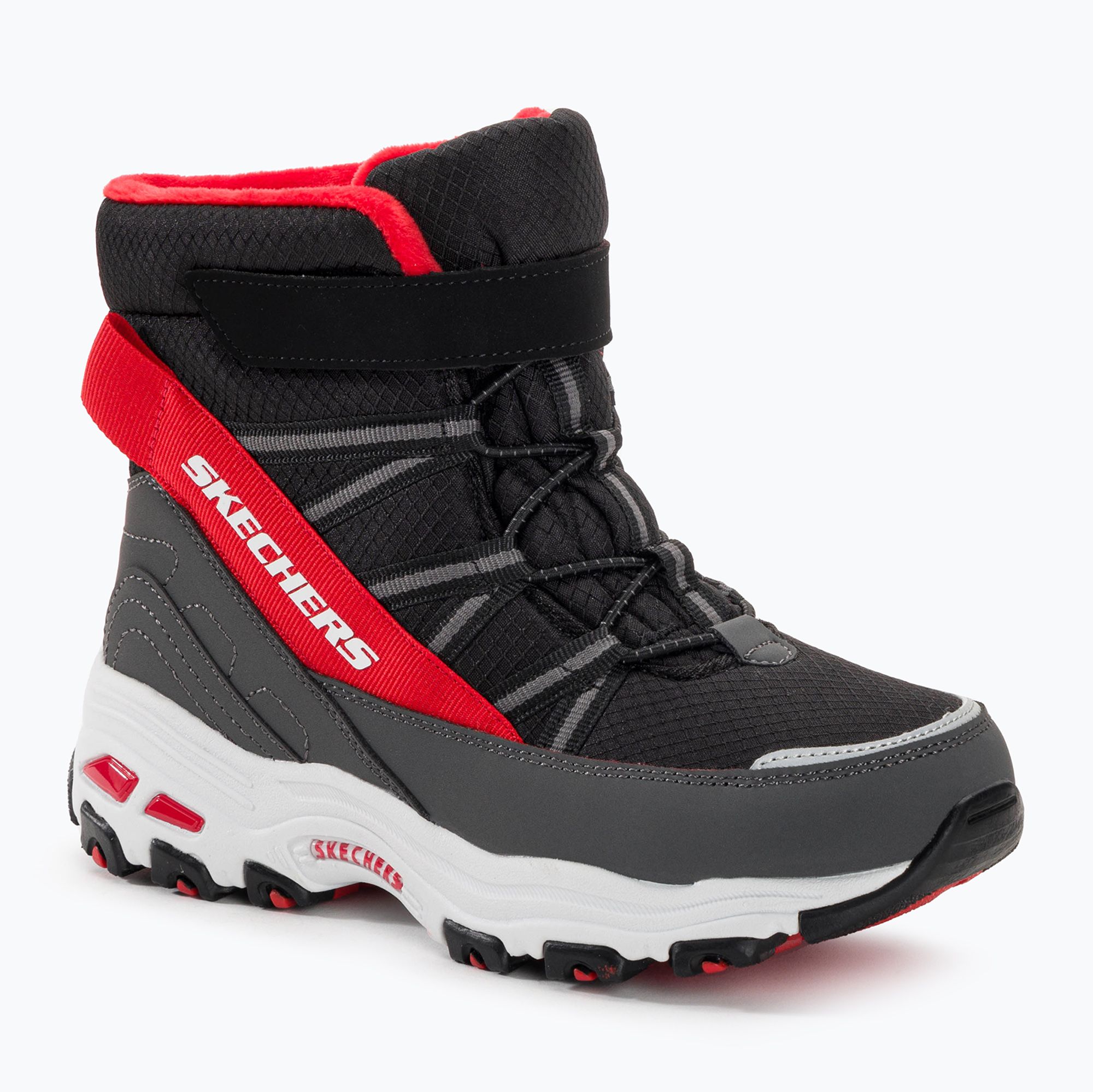 Śniegowce dziecięce SKECHERS D'Lites black/red 