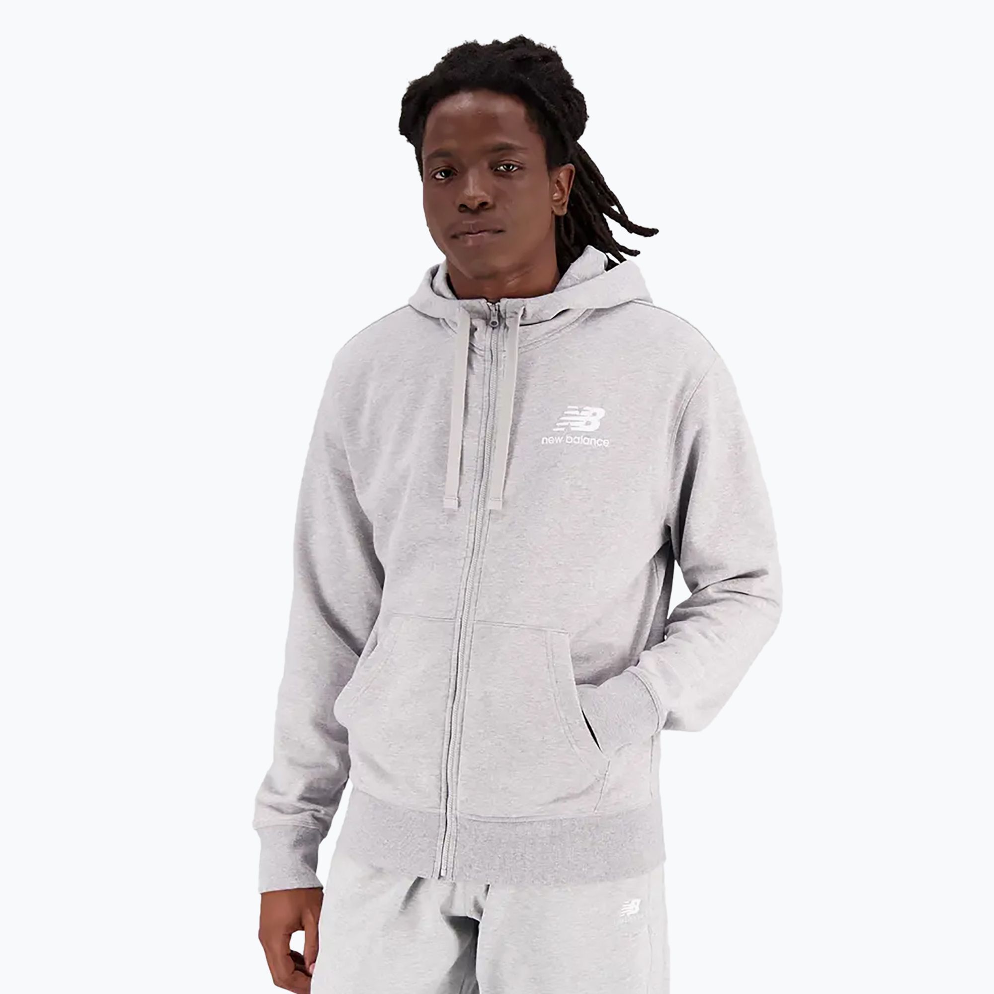 Bluza męska New Balance Essentials Stacked Logo French Terry grey 