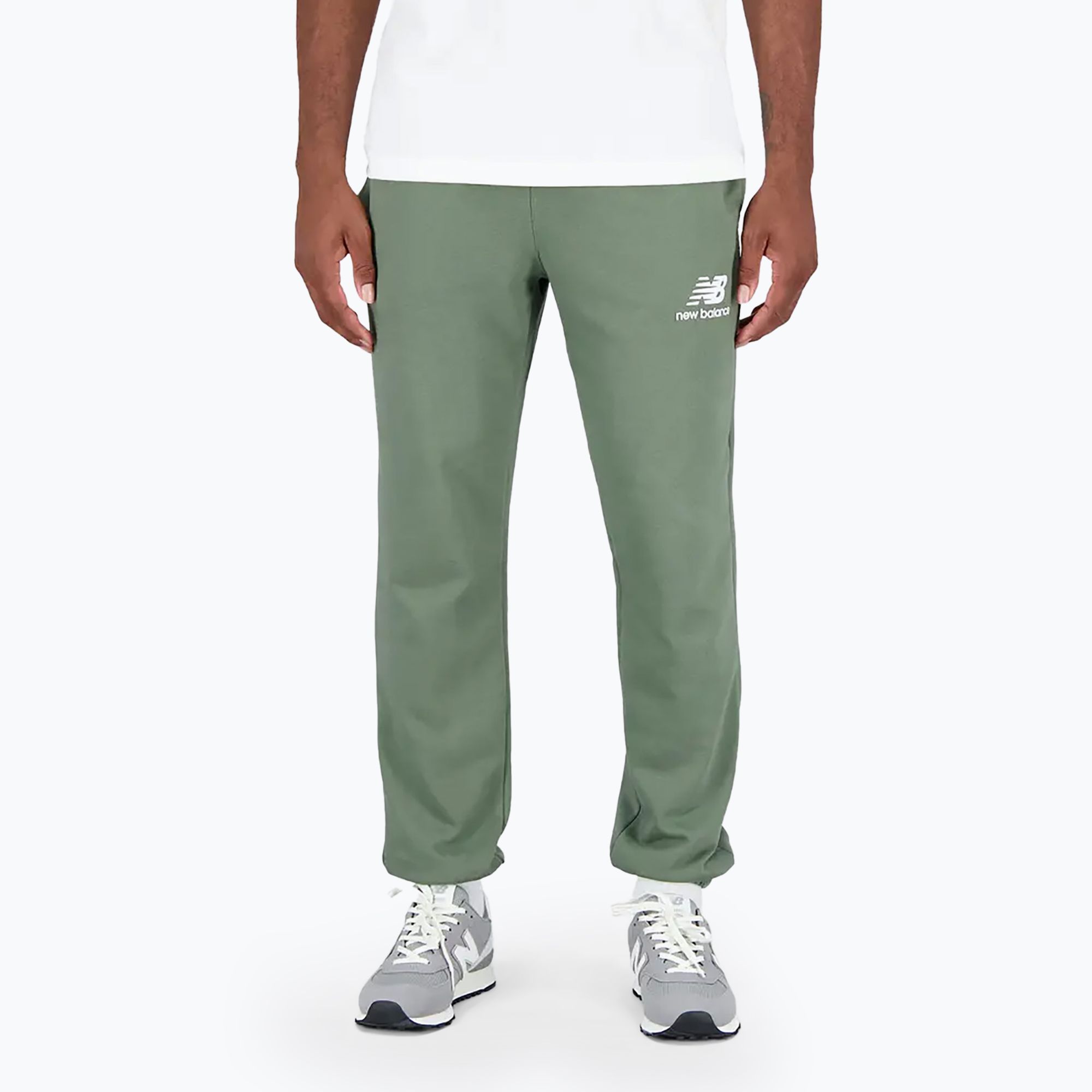 Spodnie męskie New Balance Essentials Stacked Logo French green 