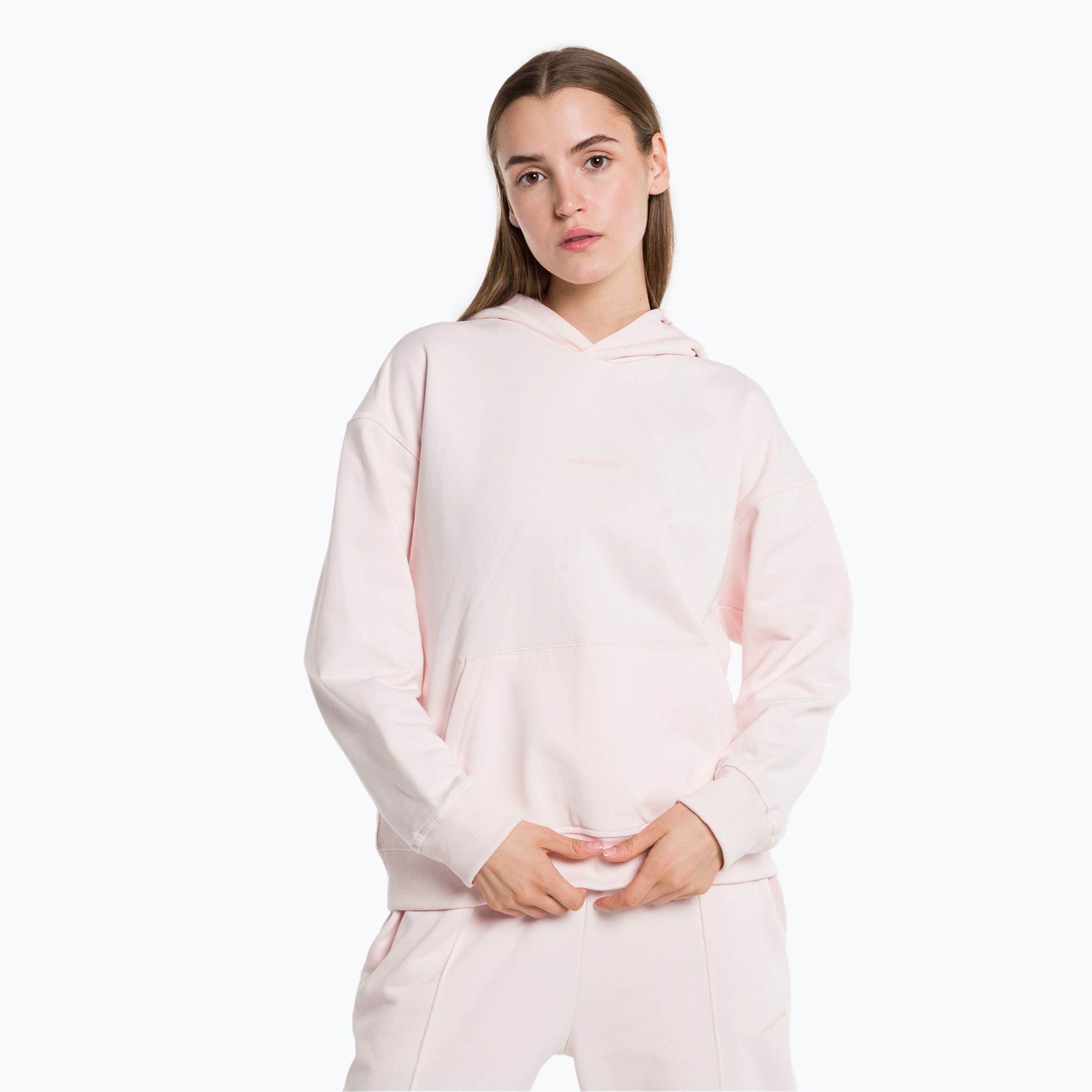 Bluza damska New Balance Athletics Nature State French Terry Hoodie washed pink 
