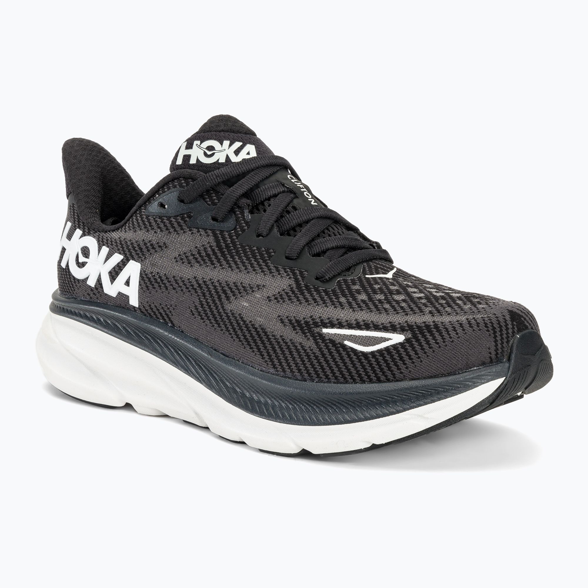 Buty do biegania damskie HOKA Clifton 9 Wide black/white 