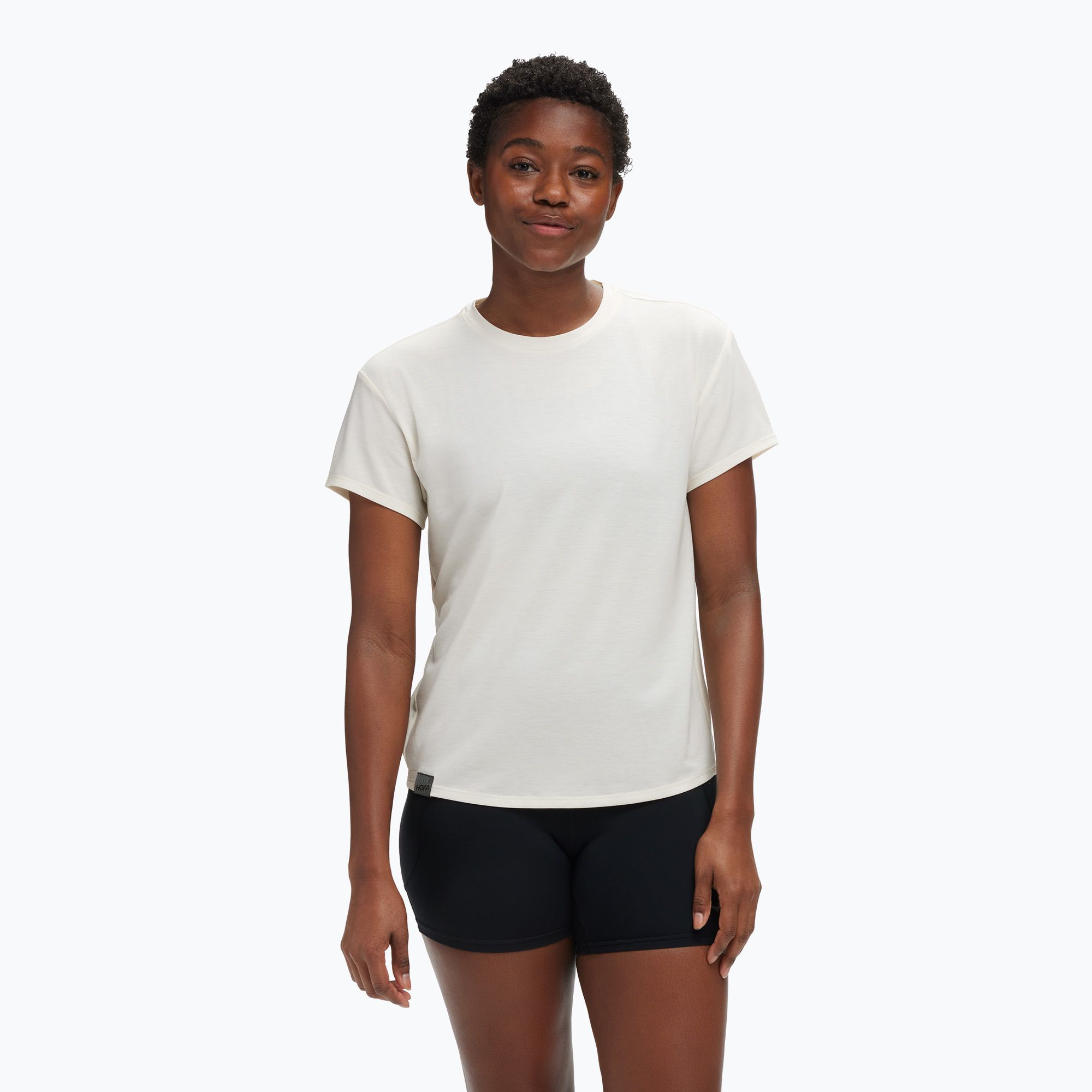 Koszulka do biegania damska HOKA Essential Tee eggnog 