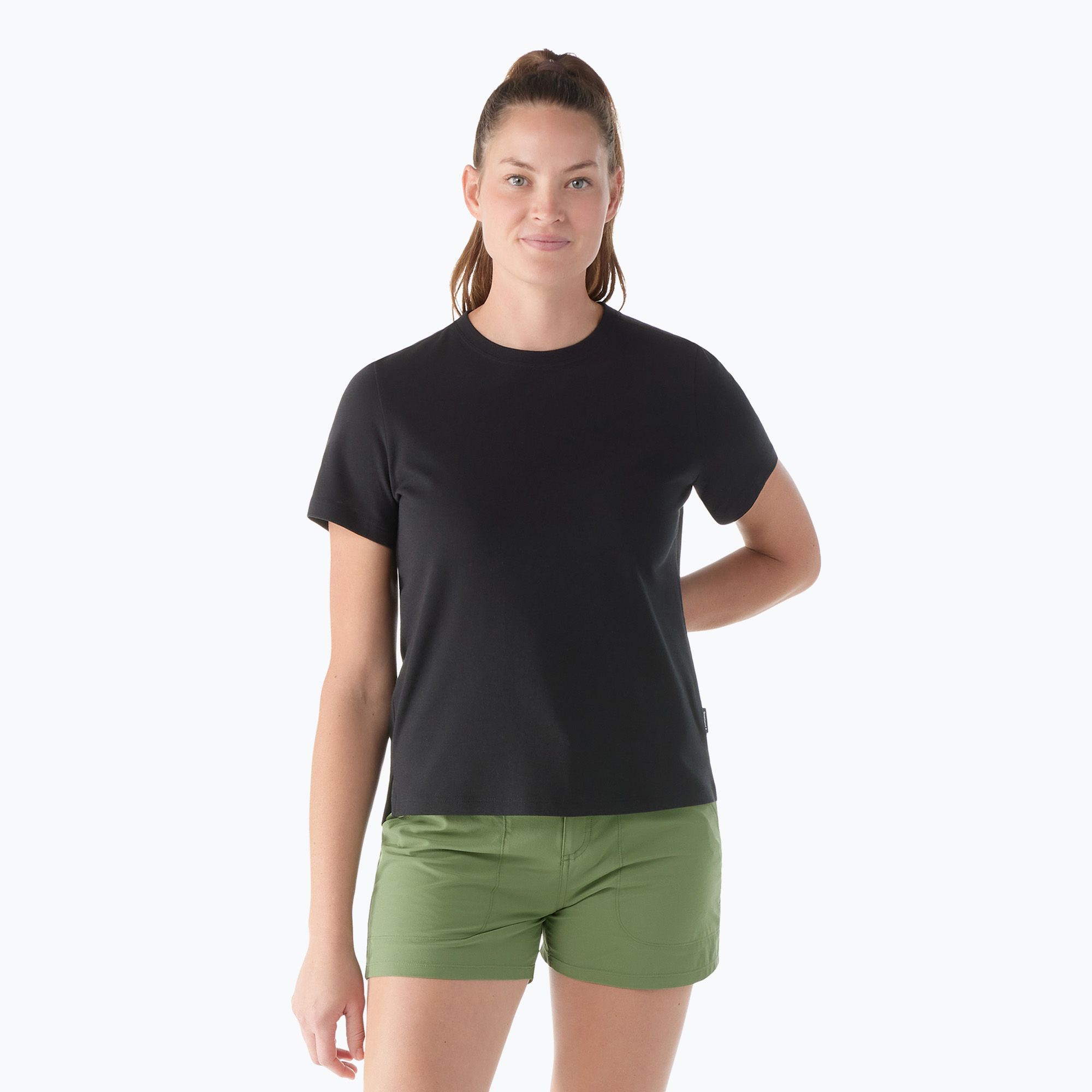Koszulka trekkingowa damska Smartwool Perfect Crew Short Sleeve black 