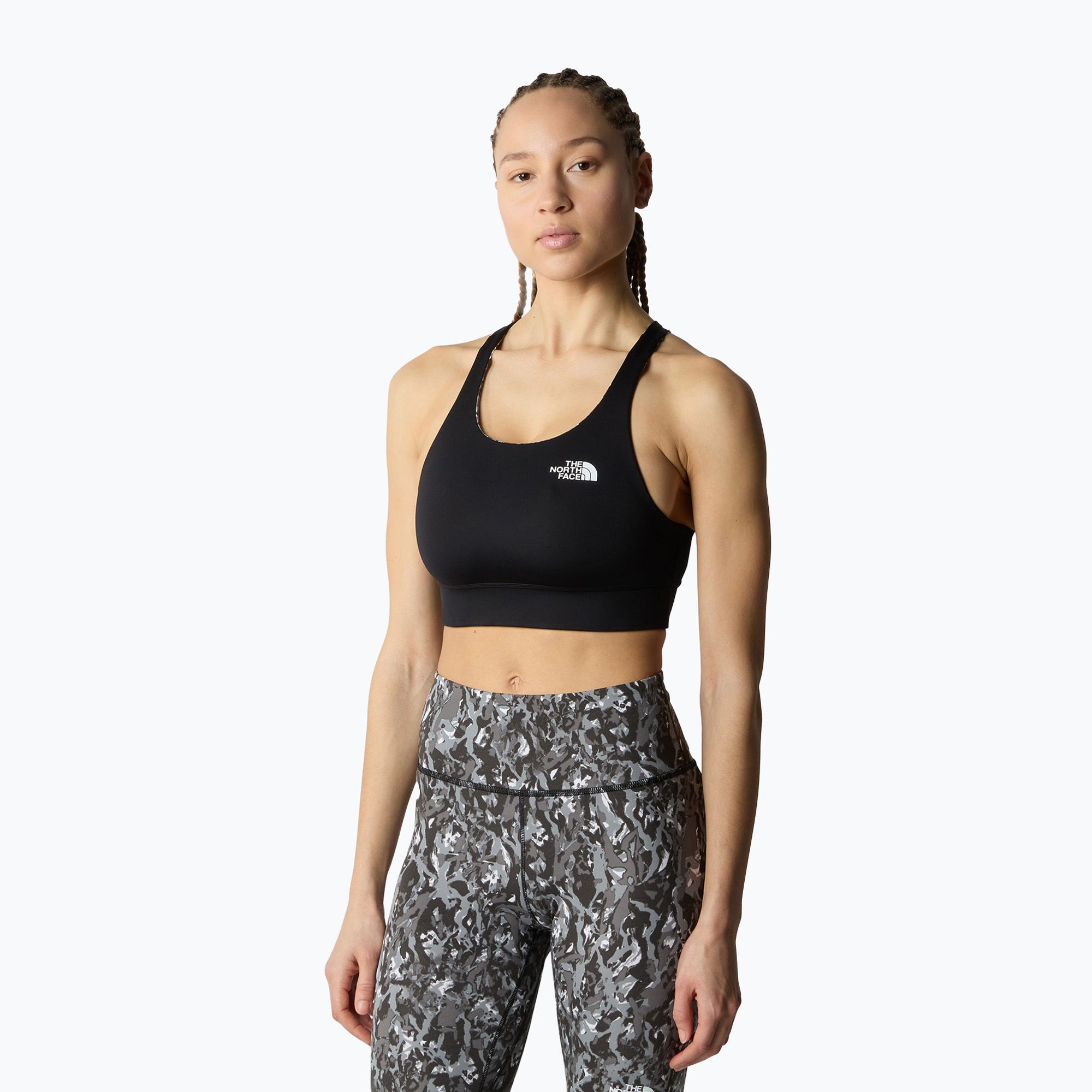 Biustonosz treningowy dwustronny The North Face Flex Reversible asphalt grey abstract 