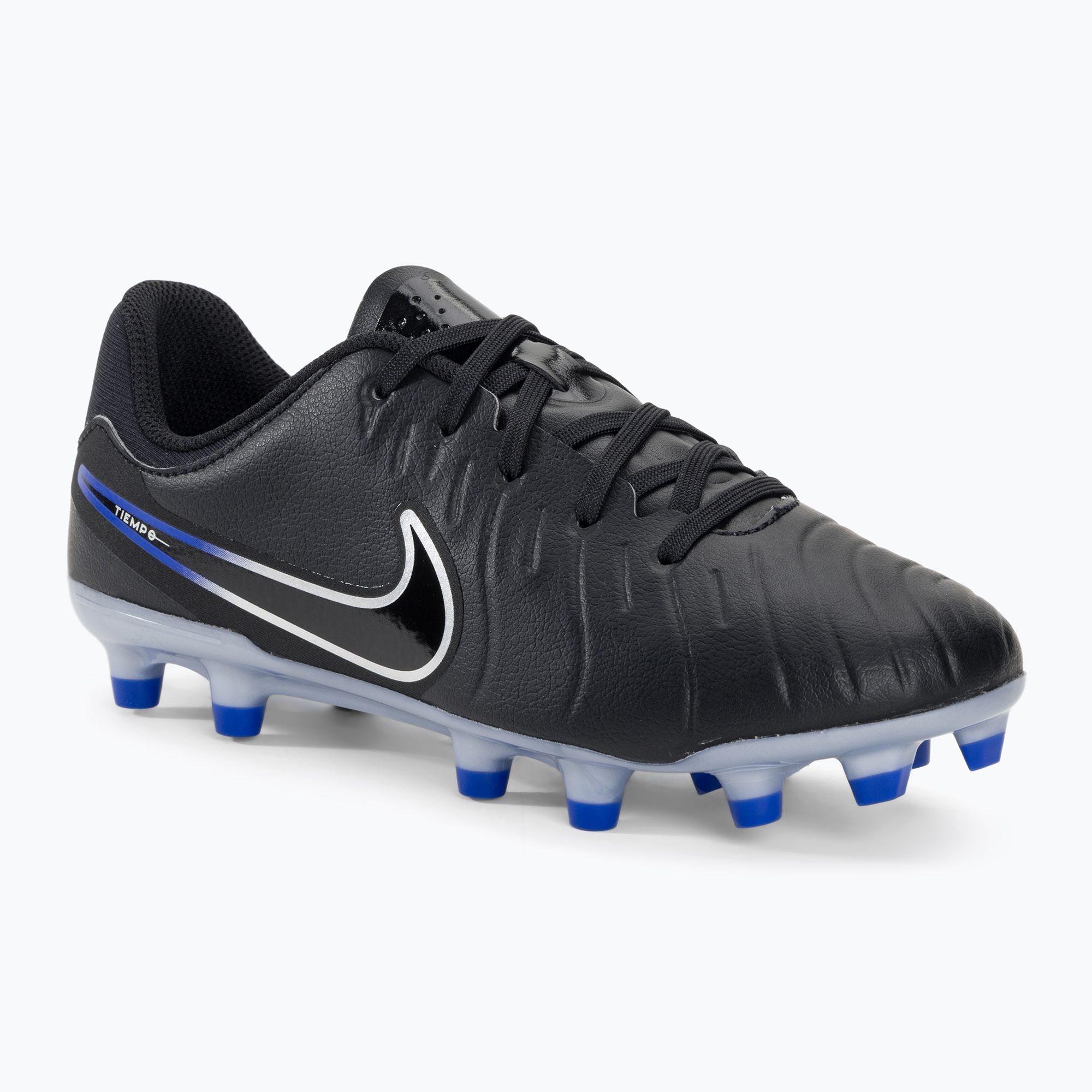 Buty do piłki do nożnej dziecięce Jr Legend 10 Academy FG/MG black/chrome/hyper real 