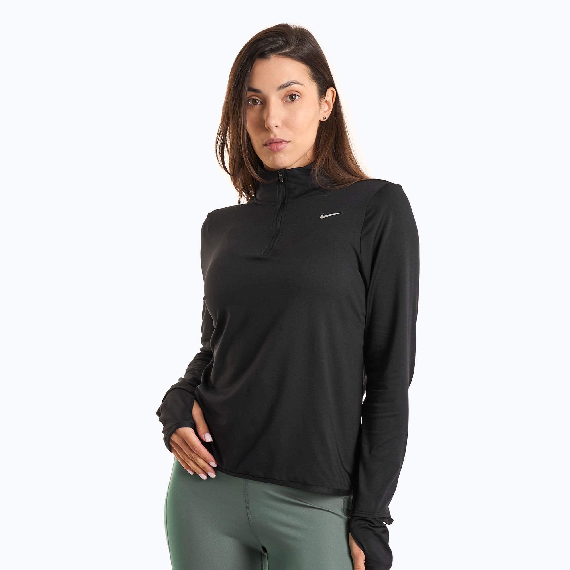 Longsleeve do biegania damski Nike Swift Element UV 1/4-Zip black 