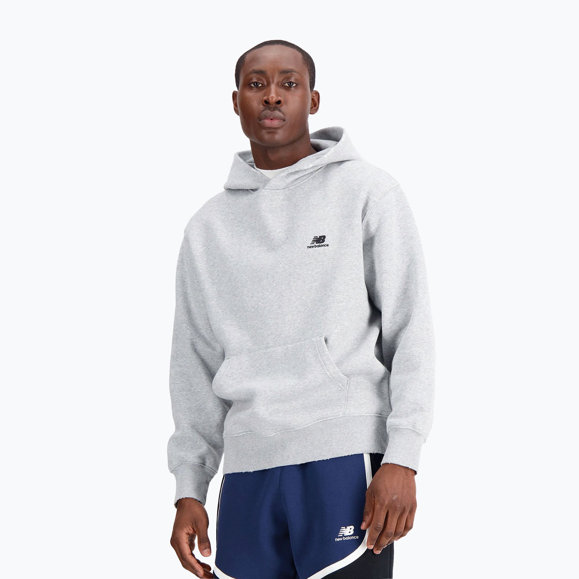 Bluza męska New Balance Hoops Fleece Hoodie athletic grey 