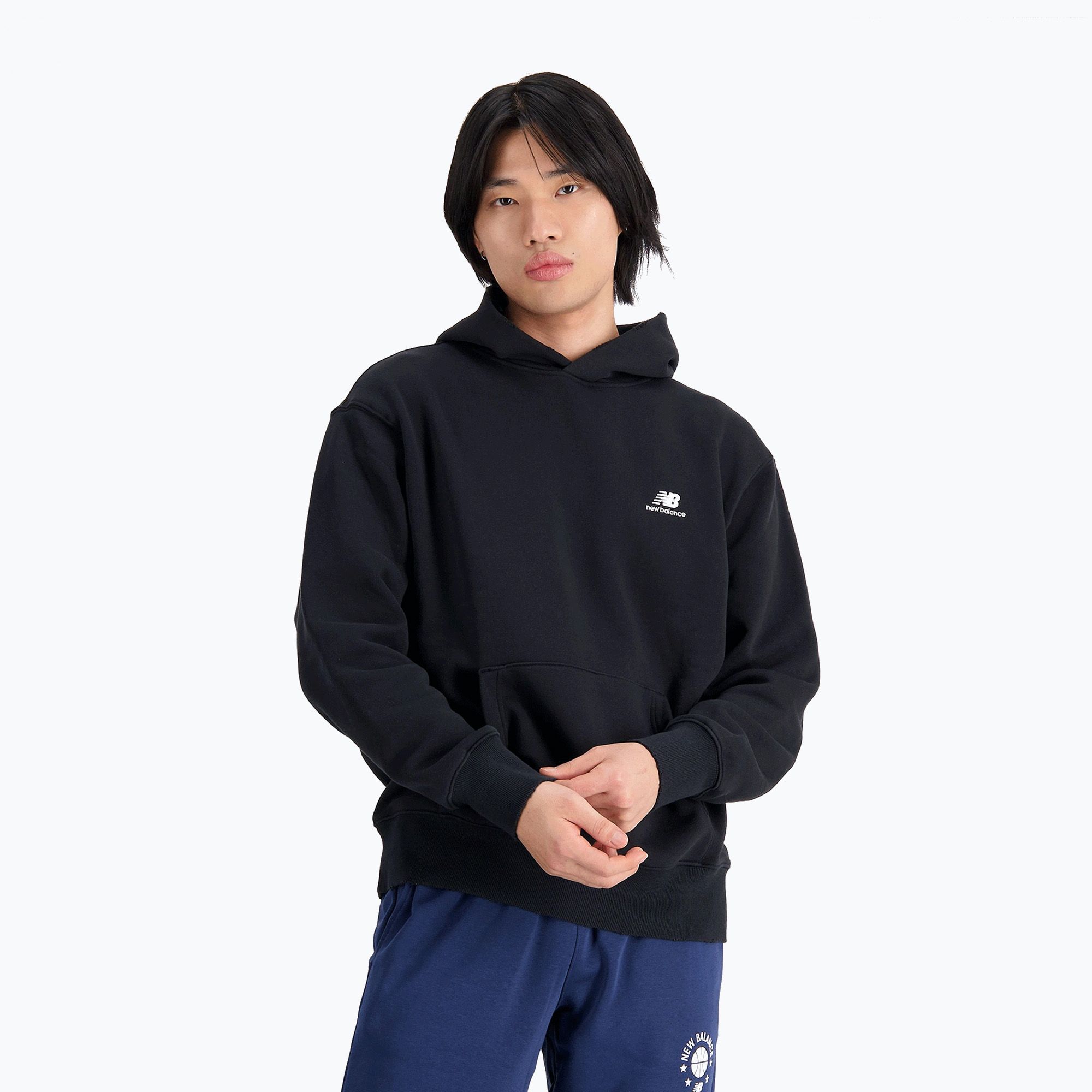 Bluza męska New Balance Hoops Fleece Hoodie black 